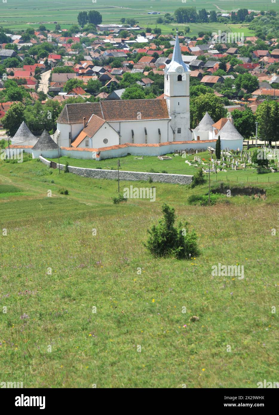 La Chiesa cattolica a Sanzieni, Kezdiszentlek, Romania Foto Stock