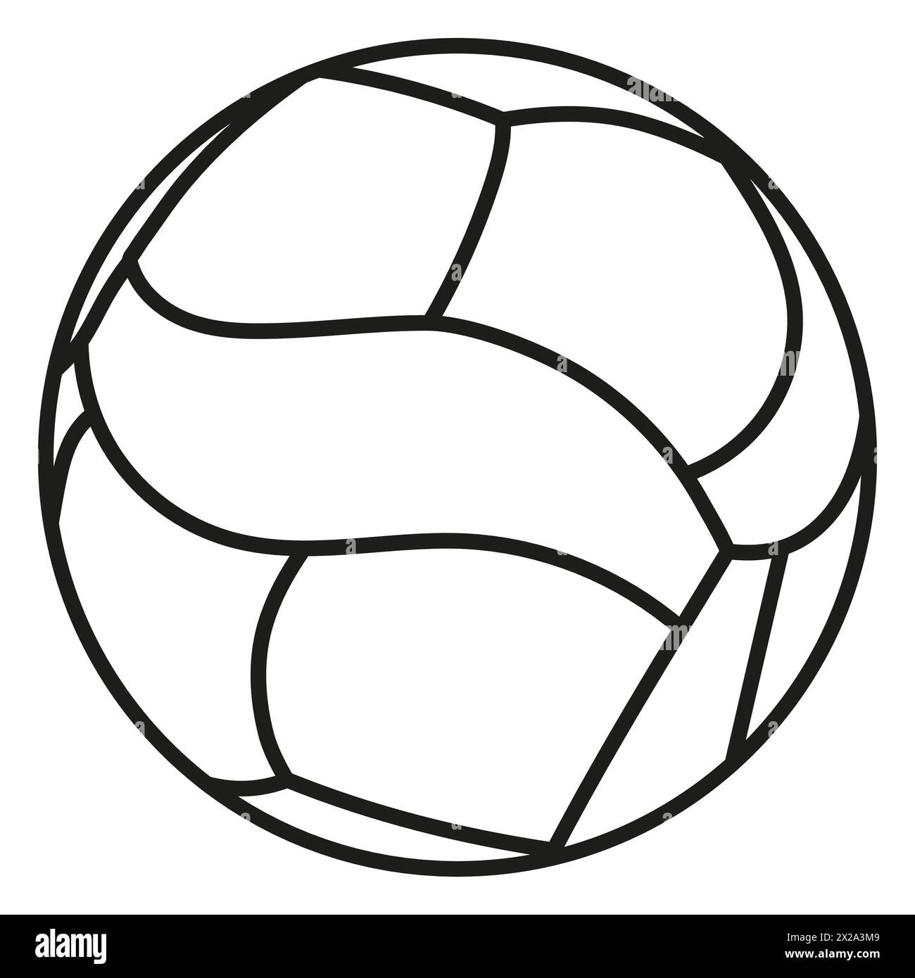 Icona artistica della linea di pallavolo per applicazioni sportive e siti Web, design piatto Illustrazione Vettoriale