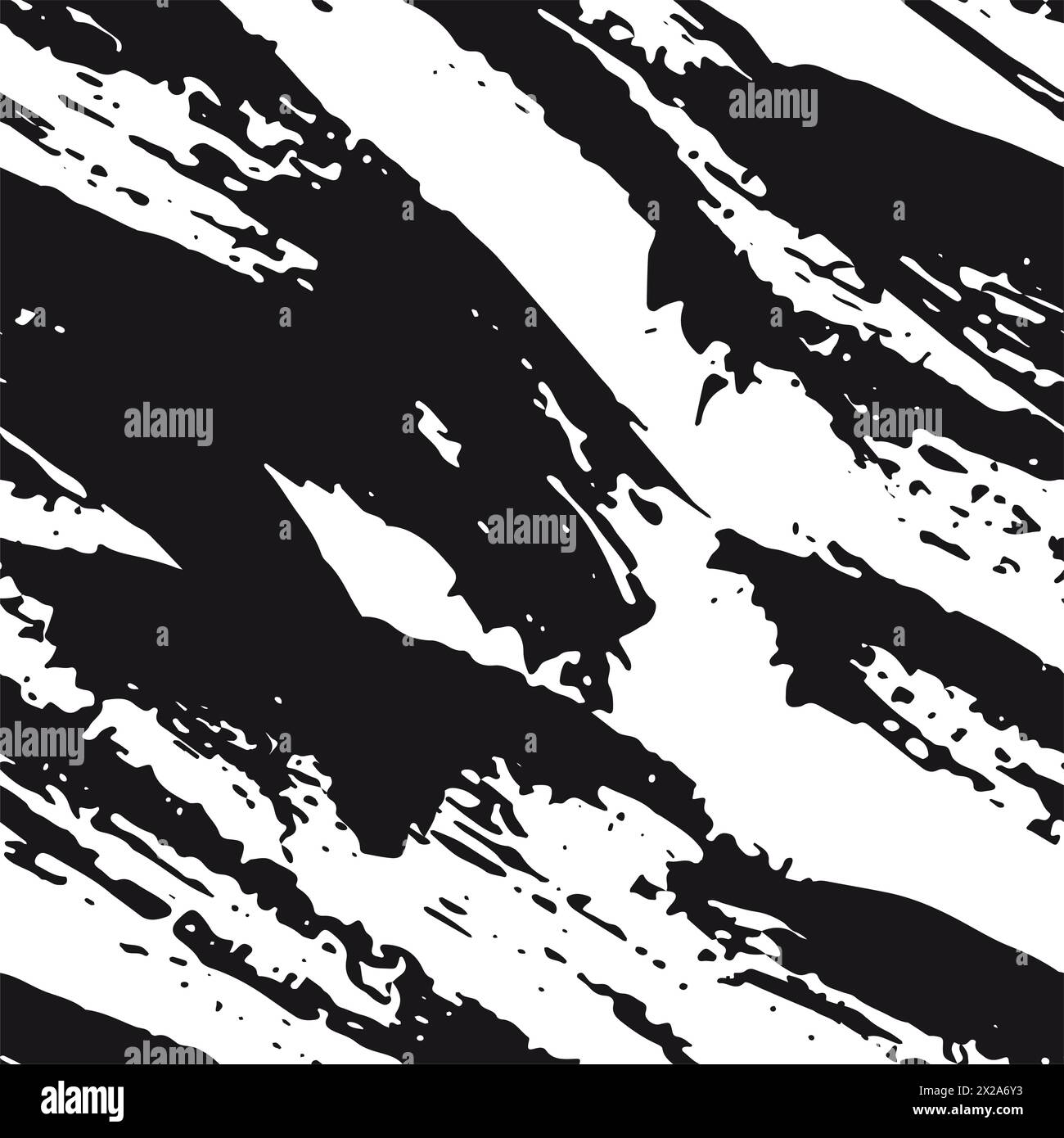 Vector Monochrome Mark Making - il bianco e nero crea un motivo senza cuciture con macchie Illustrazione Vettoriale