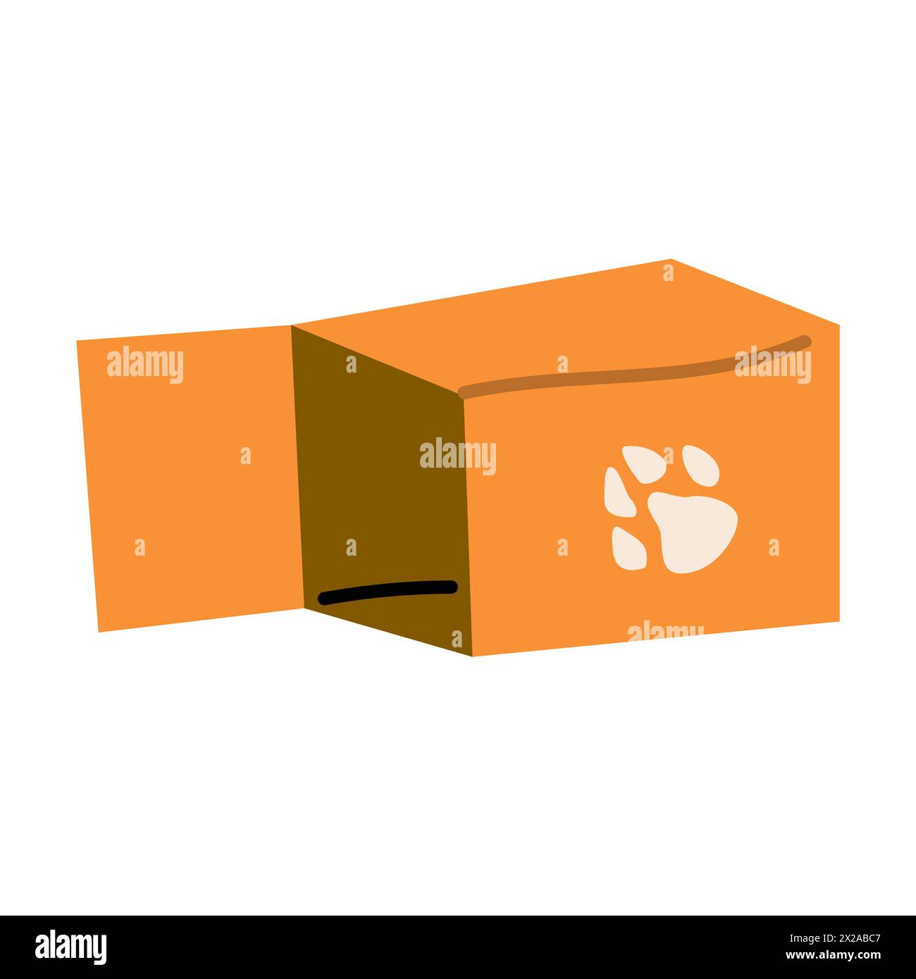 Contenitore per animali. Trasportino animali domestici, cuccia per cani piccola. Icona singola del negozio di animali domestici in stile cartoni animati, illustrazione vettoriale Illustrazione Vettoriale