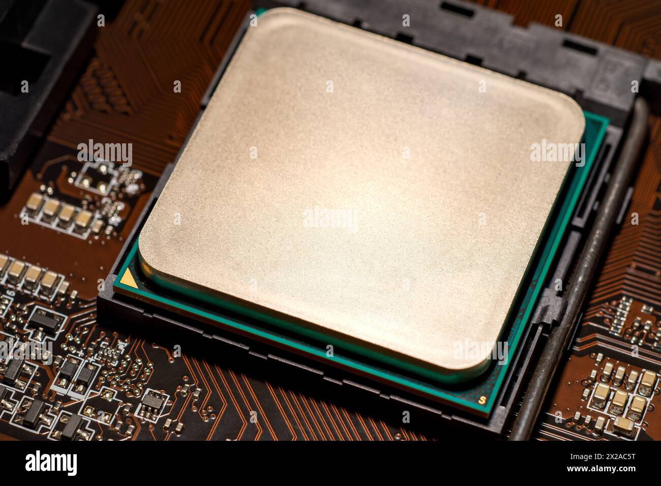 Tecnologia informatica. Chip del processore CPU. Unità di elaborazione centrale Foto Stock