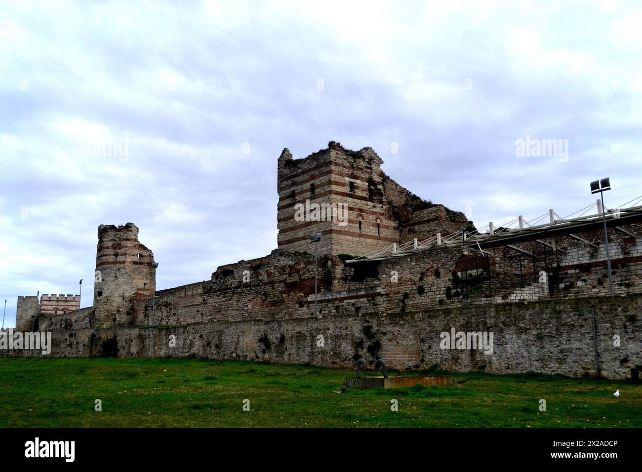 Mura di difesa da Costantinopoli Foto Stock