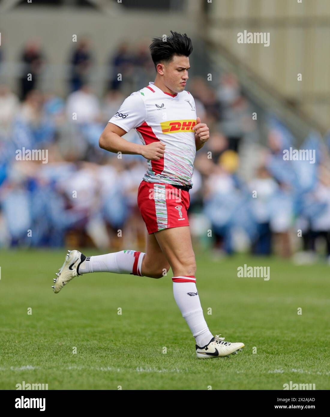 Salford, Lancashire, Regno Unito. 21 aprile 2024; Salford Community Stadium, Salford, Lancashire, Inghilterra; Gallagher Premiership Rugby, sale Sharks contro Harlequins; Marcus Smith di Harlequins Credit: Action Plus Sports Images/Alamy Live News Foto Stock