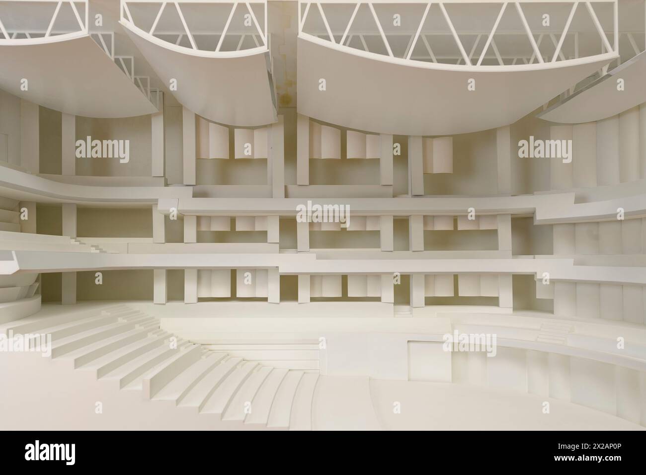 Modello architettonico dell'auditorium della sala da concerto pianificata del Dunard Centre, Edimburgo, Scozia, Regno Unito Foto Stock
