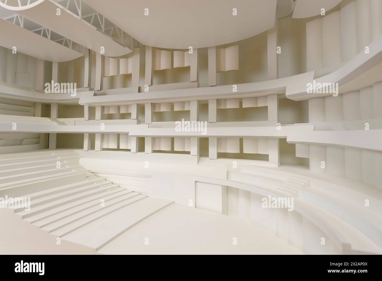 Modello architettonico dell'auditorium della sala da concerto pianificata del Dunard Centre, Edimburgo, Scozia, Regno Unito Foto Stock