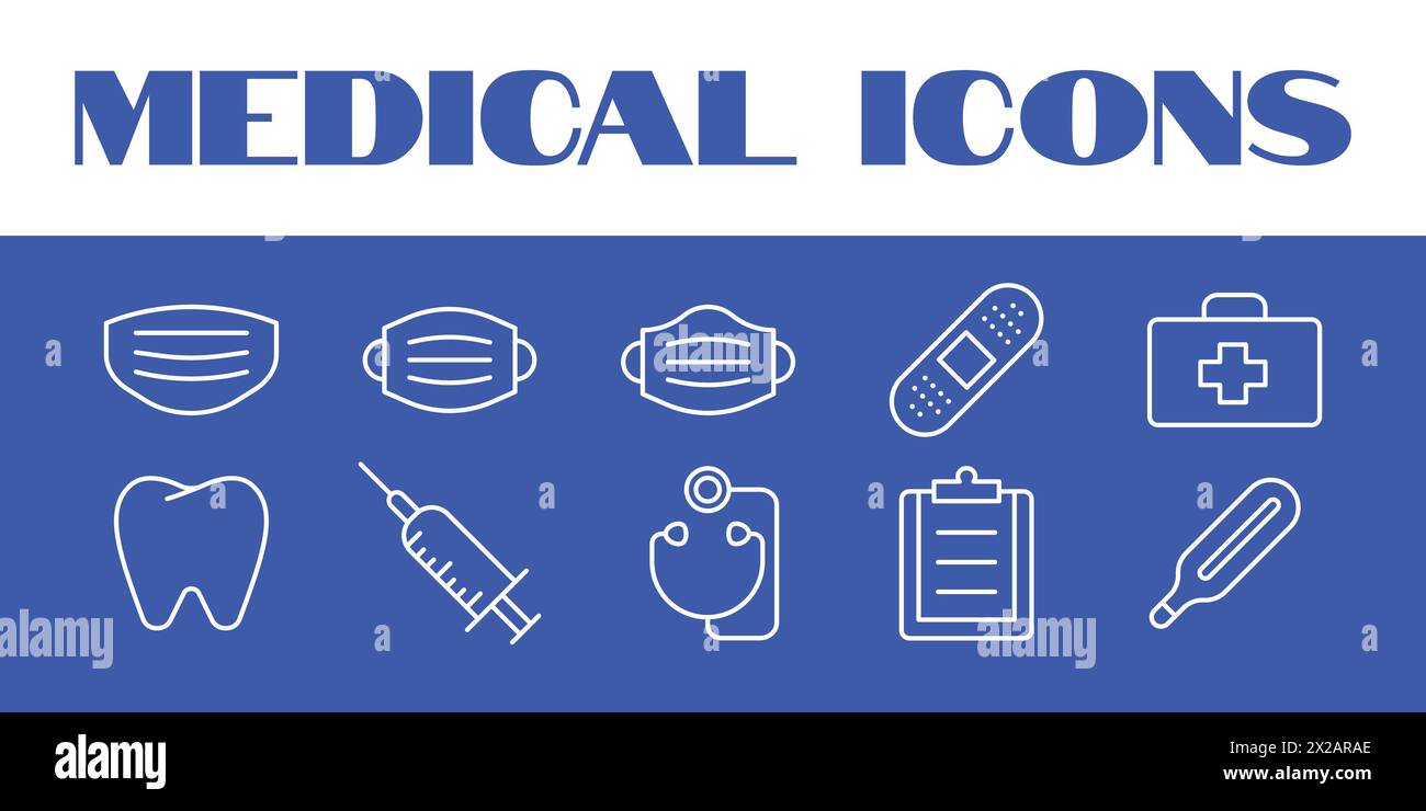 Icone dell'assistenza sanitaria illustrazione medica del vettore icone del vettore Set di icone del medico Illustrazione Vettoriale