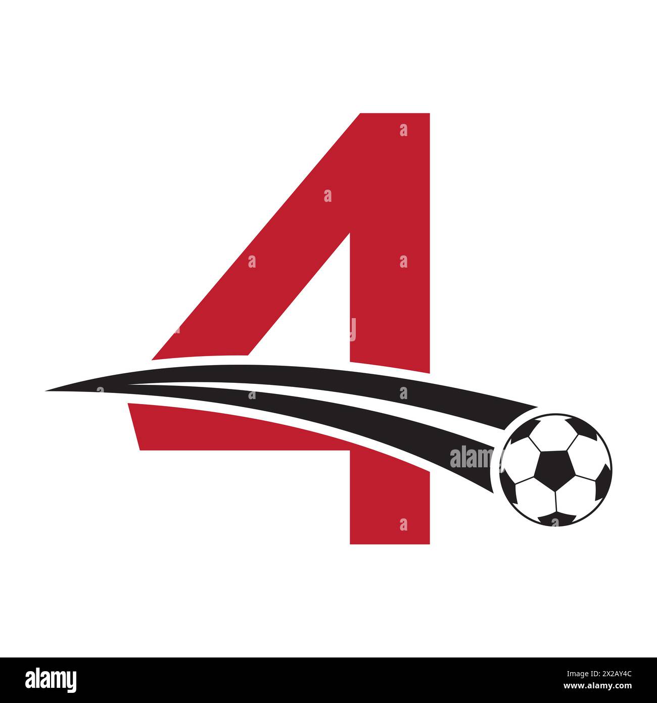 Logo calcio sulla lettera 4 con simbolo calcio in movimento. Insegna calcio Illustrazione Vettoriale Logo calcio sulla lettera 4 con simbolo calcio in movimento. Insegna calcio Illustrazione Vettoriale