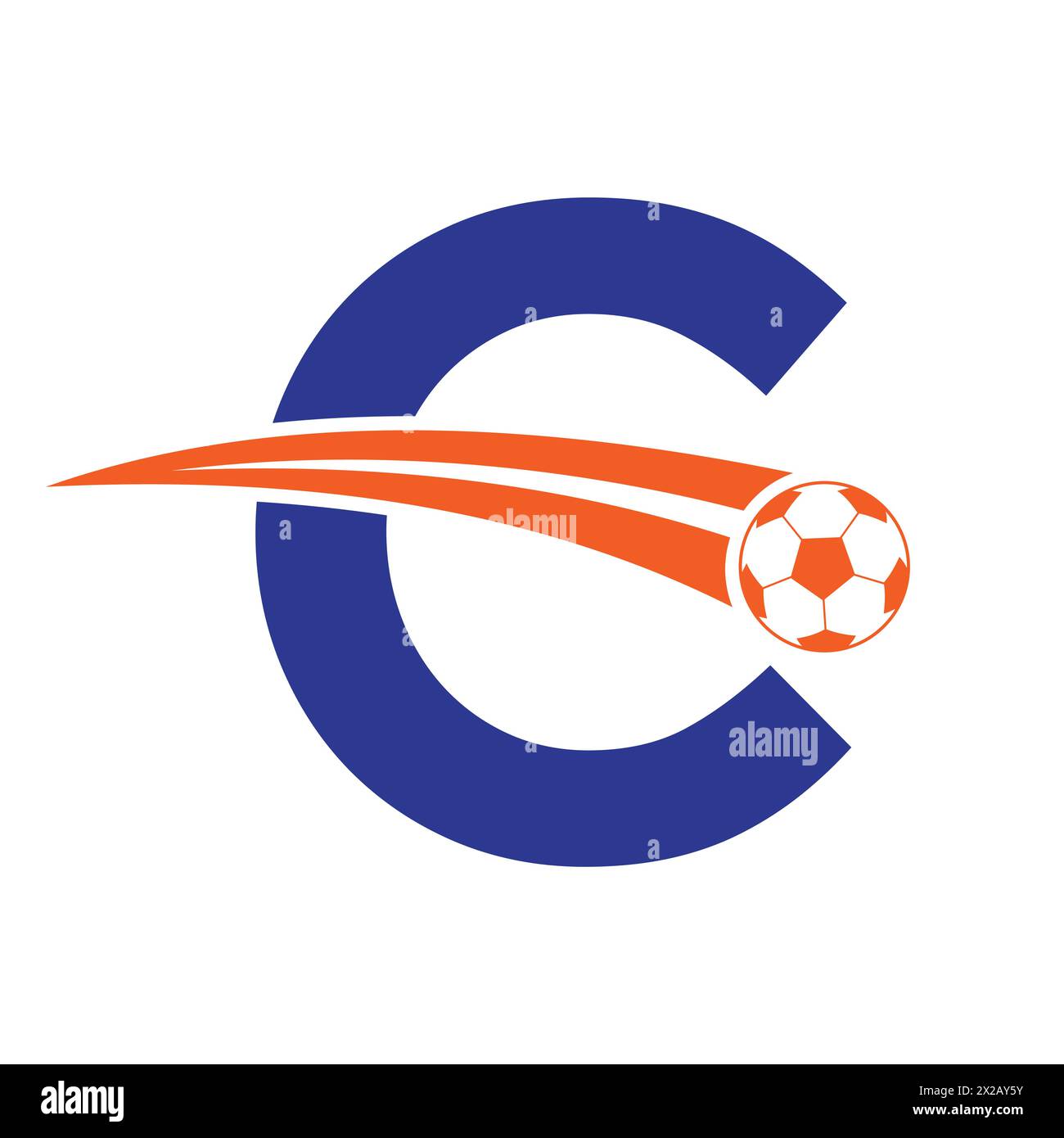 Logo calcio sulla lettera C con simbolo calcio in movimento. Insegna calcio Illustrazione Vettoriale Logo calcio sulla lettera C con simbolo calcio in movimento. Insegna calcio Illustrazione Vettoriale