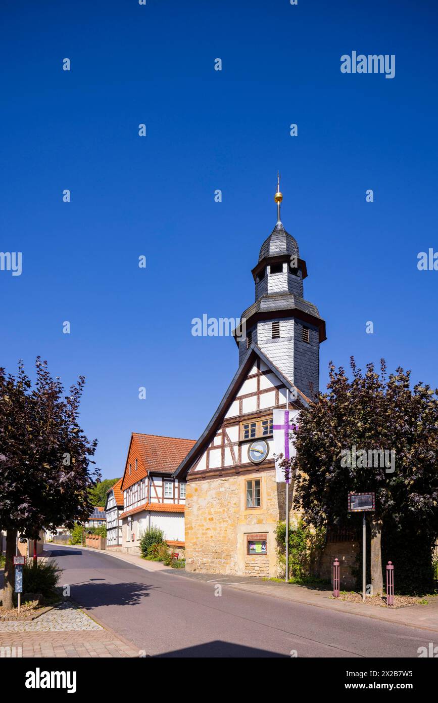 Nazza è un comune della Turingia situato nella parte settentrionale del distretto di Wartburg. Chiesa di Cristo del 1015, Nazza, Turingia, Germania Foto Stock