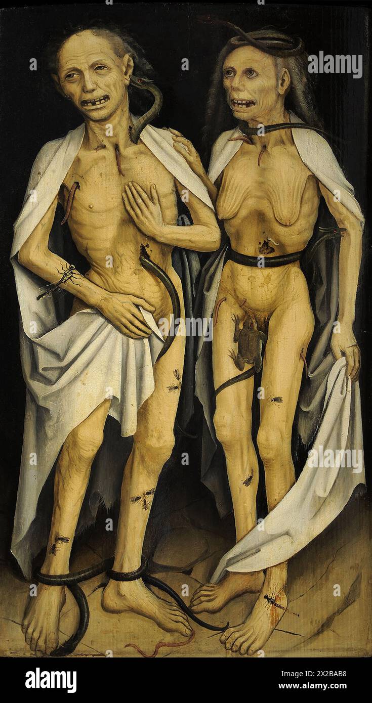 The Dead Lovers, noto anche come la coppia marciante, è un dipinto del 1470 di un artista gotico tedesco, Foto Stock