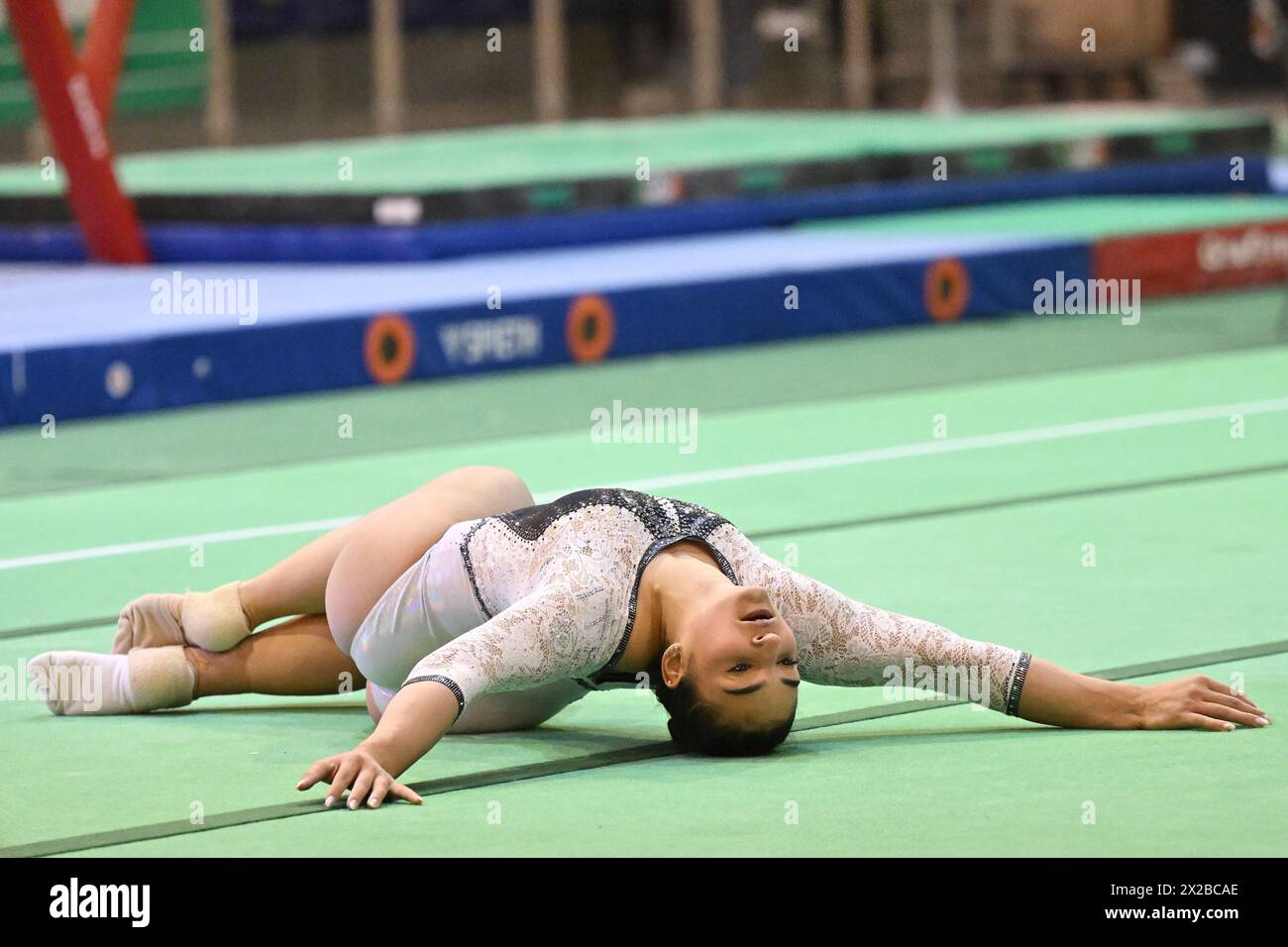 Jesolo, Italia. 21 aprile 2024. Manila Esposito (ITA) durante la ginnastica Artistica - Trofeo di Jesolo, ginnastica a Jesolo, Italia, 21 aprile 2024 credito: Agenzia fotografica indipendente/Alamy Live News Foto Stock