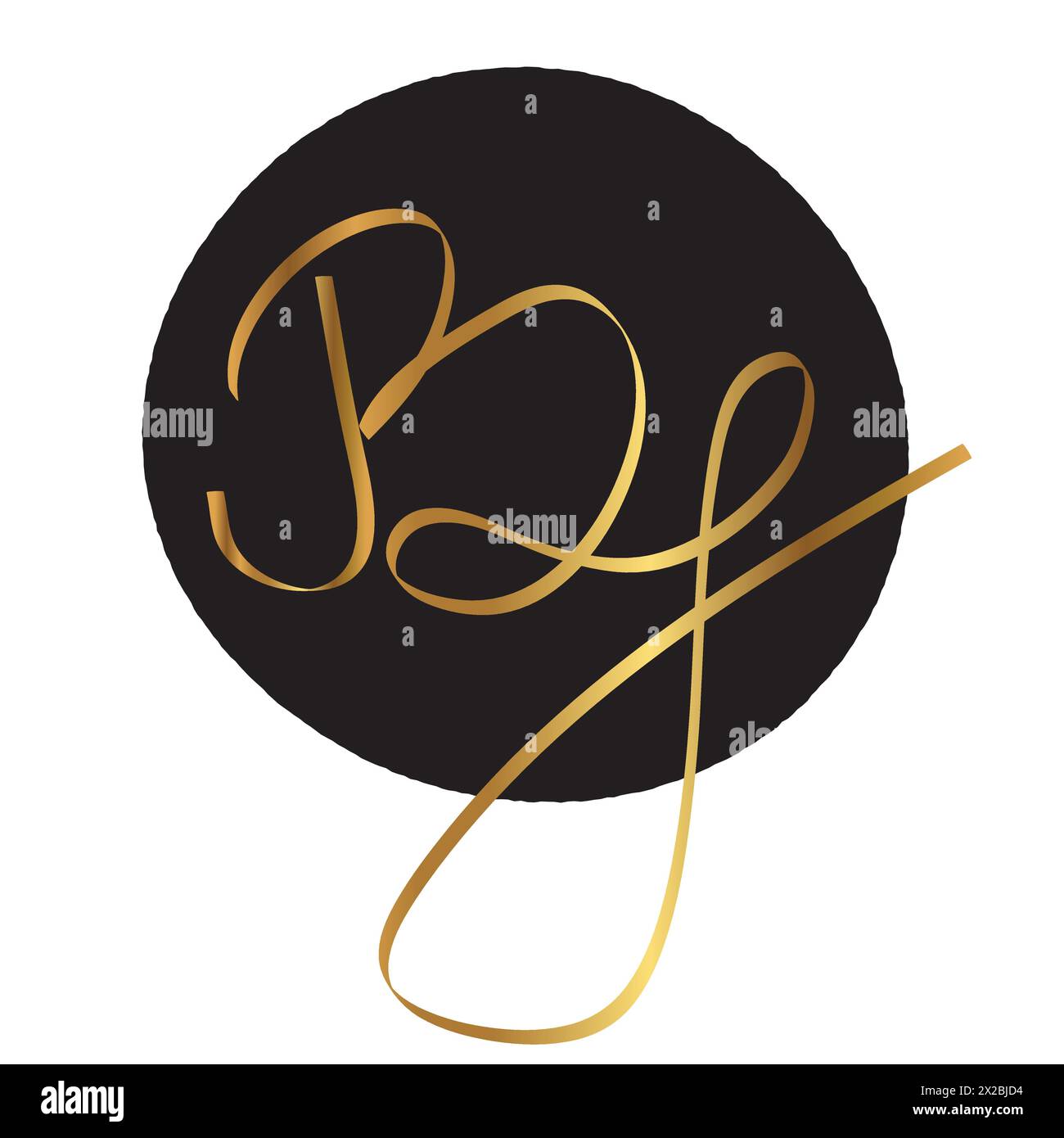 Elegante logo BJ scritto a mano Initial Clean Business Illustrazione Vettoriale