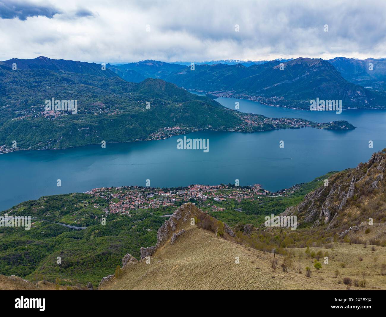 Paesaggio del Lago di Como dal monte Palagia Foto Stock