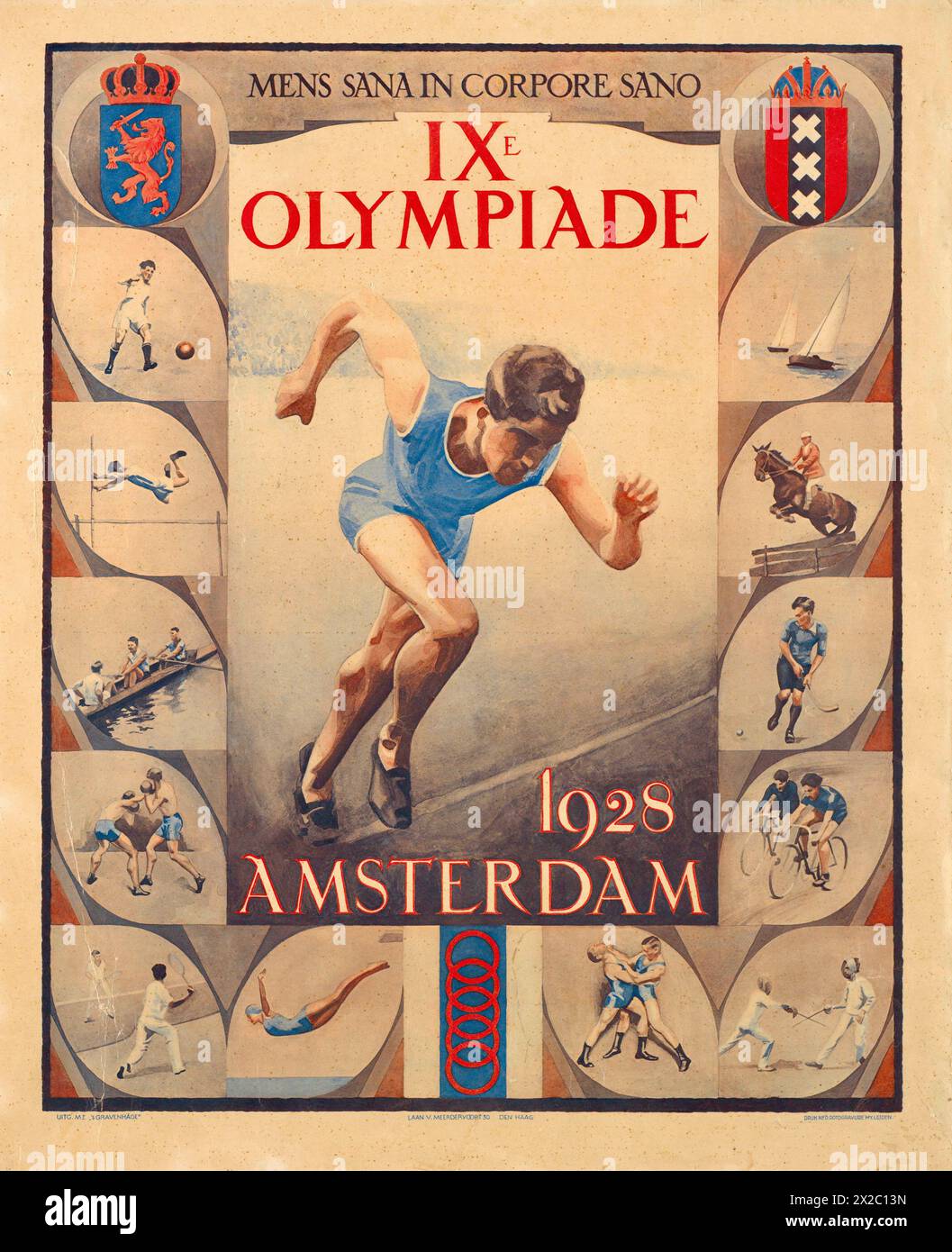 Poster olimpico di Amsterdam - 1928 Foto Stock