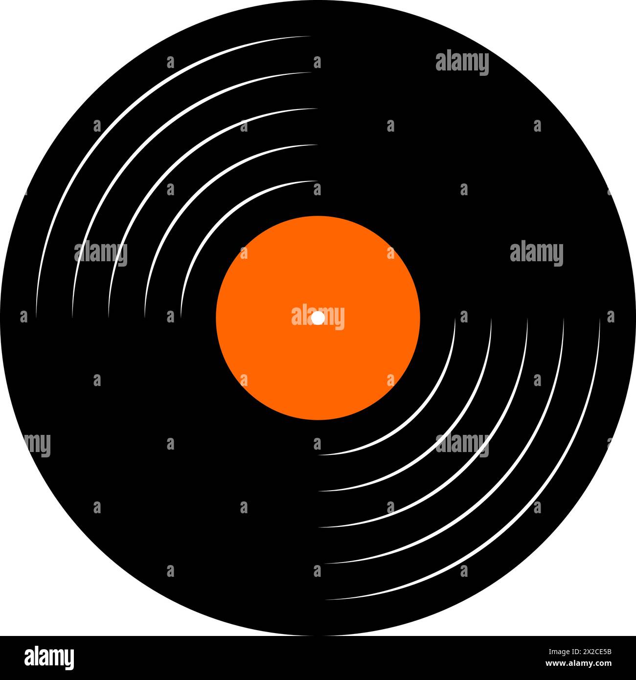 Icona disco in vinile. Disco LP giradischi o piatto per musica a lunga riproduzione per grammofono isolato su sfondo bianco. Attrezzatura per DJ. concetto di nostalgia discoteca anni '70 anni '80. Illustrazione piatta vettoriale. Illustrazione Vettoriale