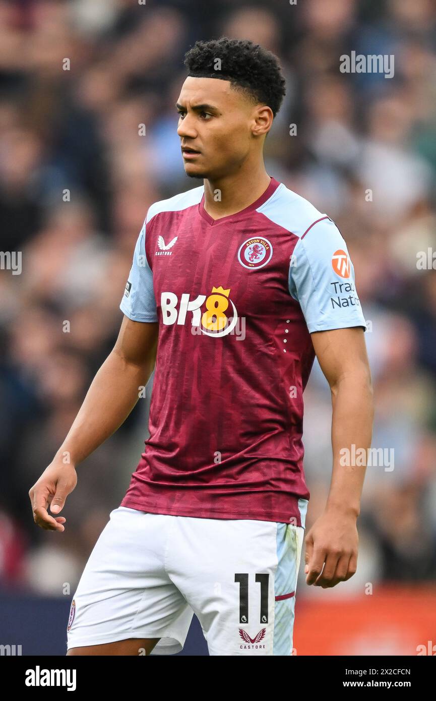 Ollie Watkins dell'Aston Villa durante la partita di Premier League Aston Villa vs Bournemouth a Villa Park, Birmingham, Regno Unito. 21 aprile 2024. (Foto di Craig Thomas/News Images) in, il 21/4/2024. (Foto di Craig Thomas/News Images/Sipa USA) credito: SIPA USA/Alamy Live News Foto Stock