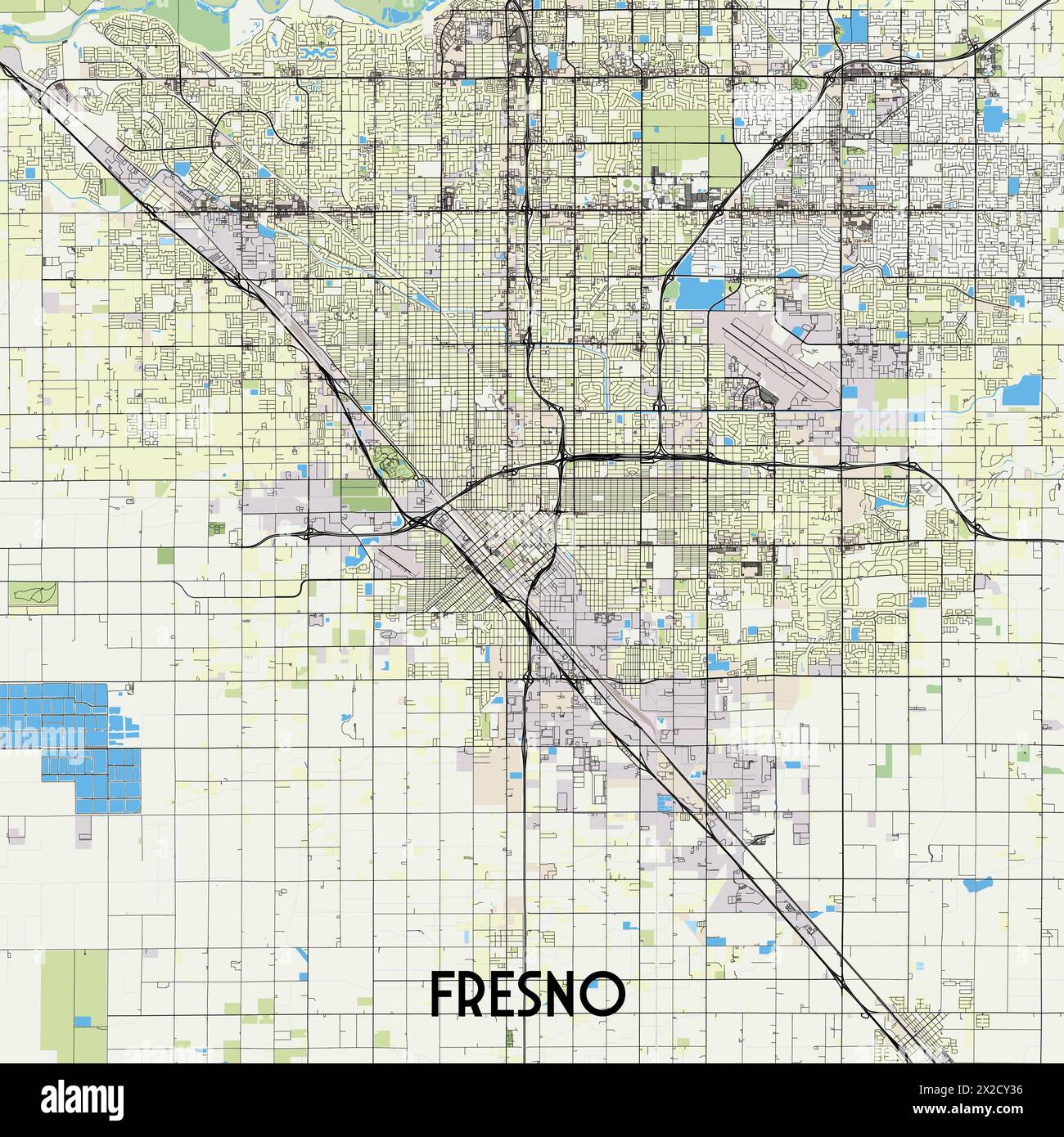 Fresno, California, Stati Uniti d'America Illustrazione Vettoriale