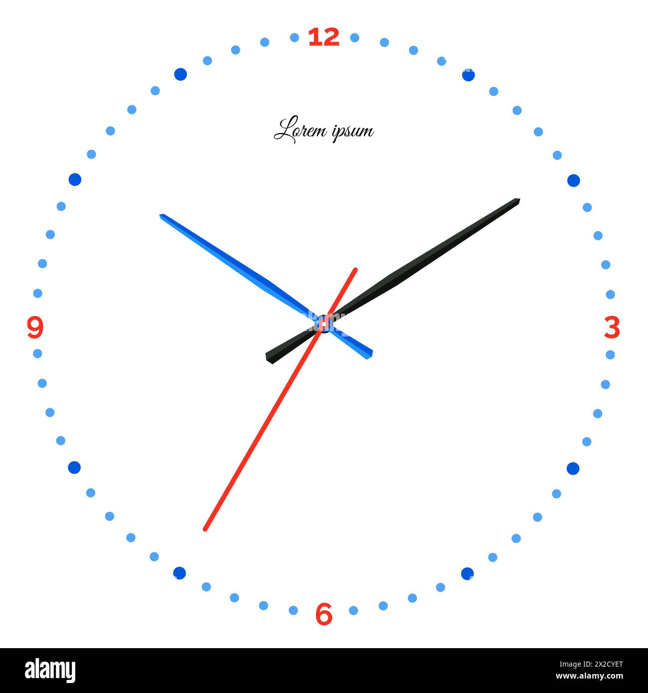 Illustrazione vettoriale dell'orologio meccanico. Quadrante dell'orologio su sfondo bianco. Illustrazione Vettoriale