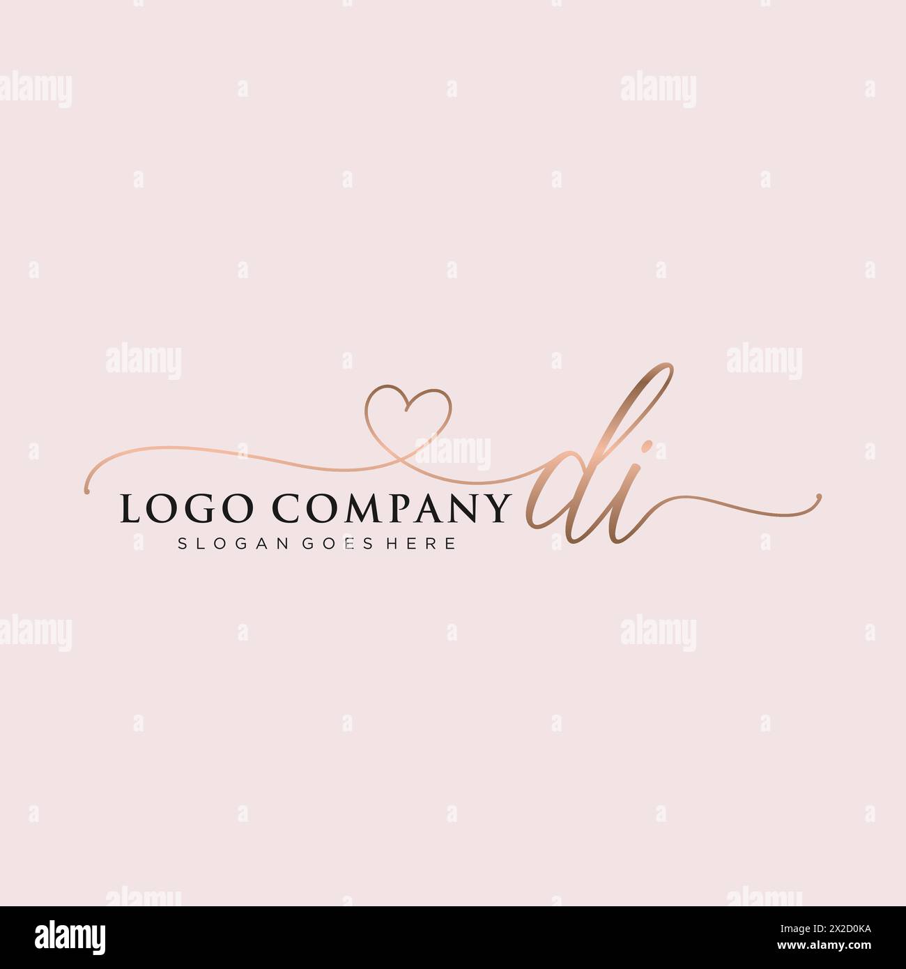 Monogramma DI bellezza e logo elegante Illustrazione Vettoriale
