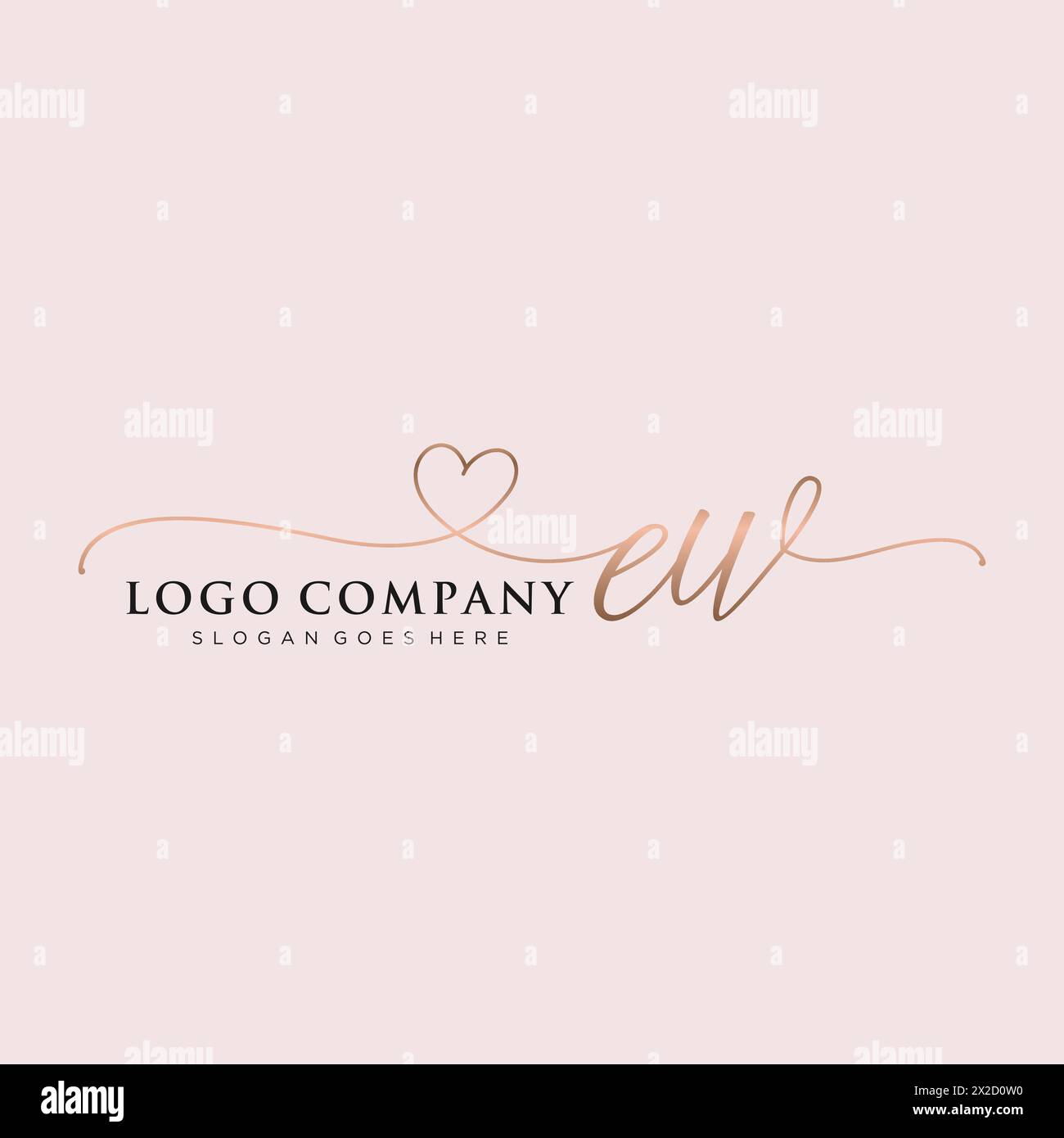 Monogramma di bellezza EW e logo elegante Illustrazione Vettoriale