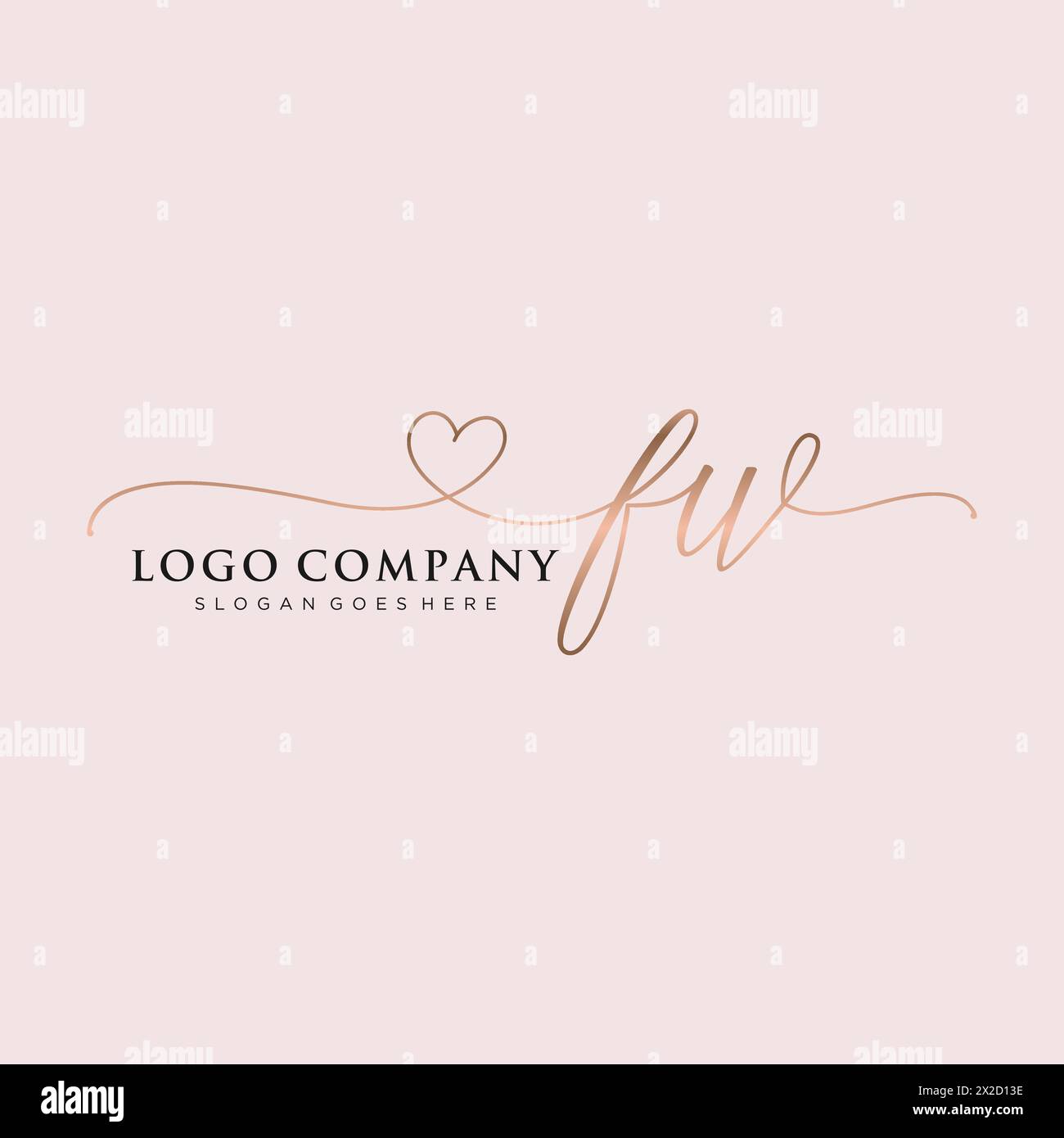 Monogramma di bellezza FW e logo elegante Illustrazione Vettoriale