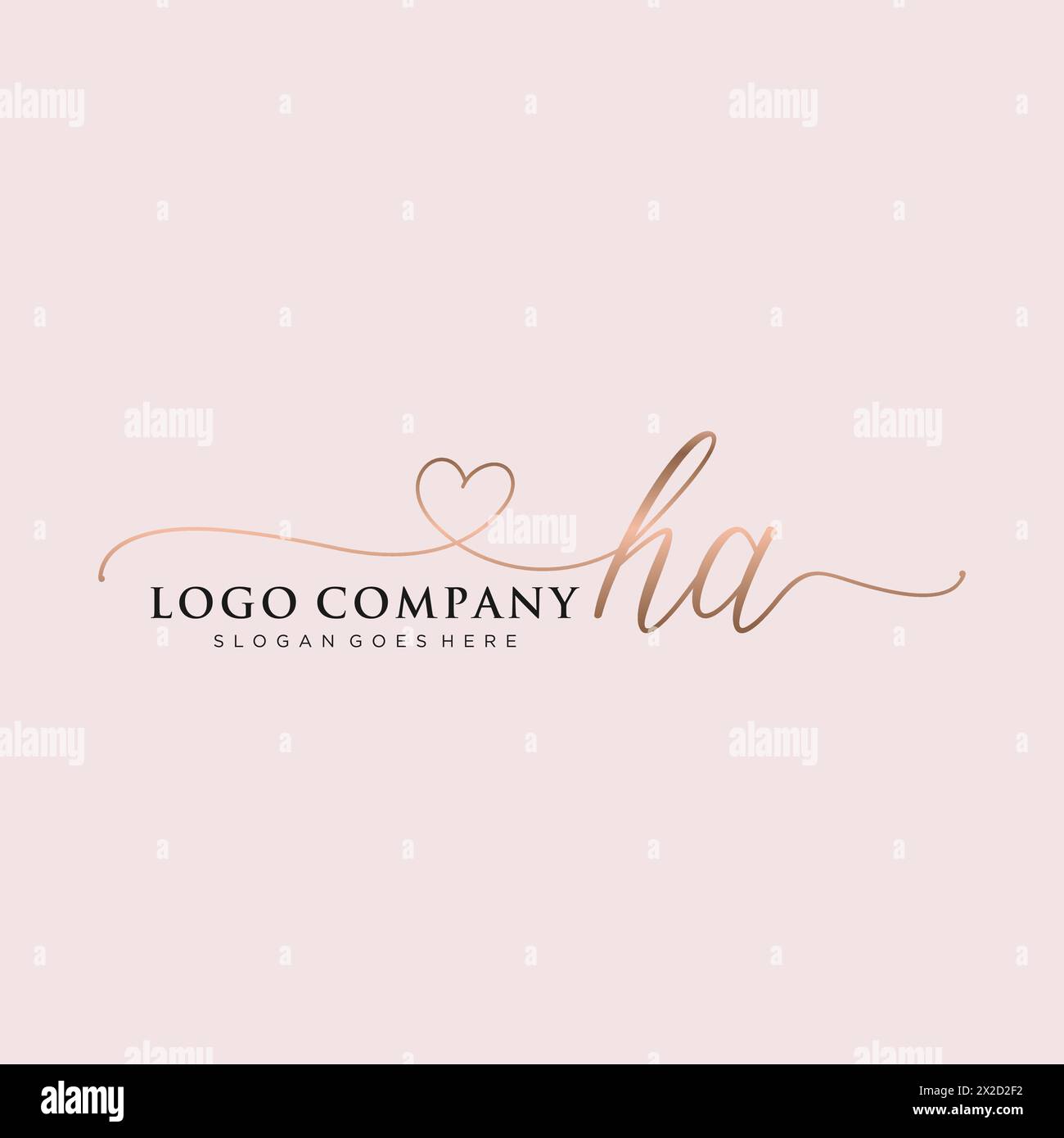 Monogramma di bellezza HA ed elegante design con logo Illustrazione Vettoriale