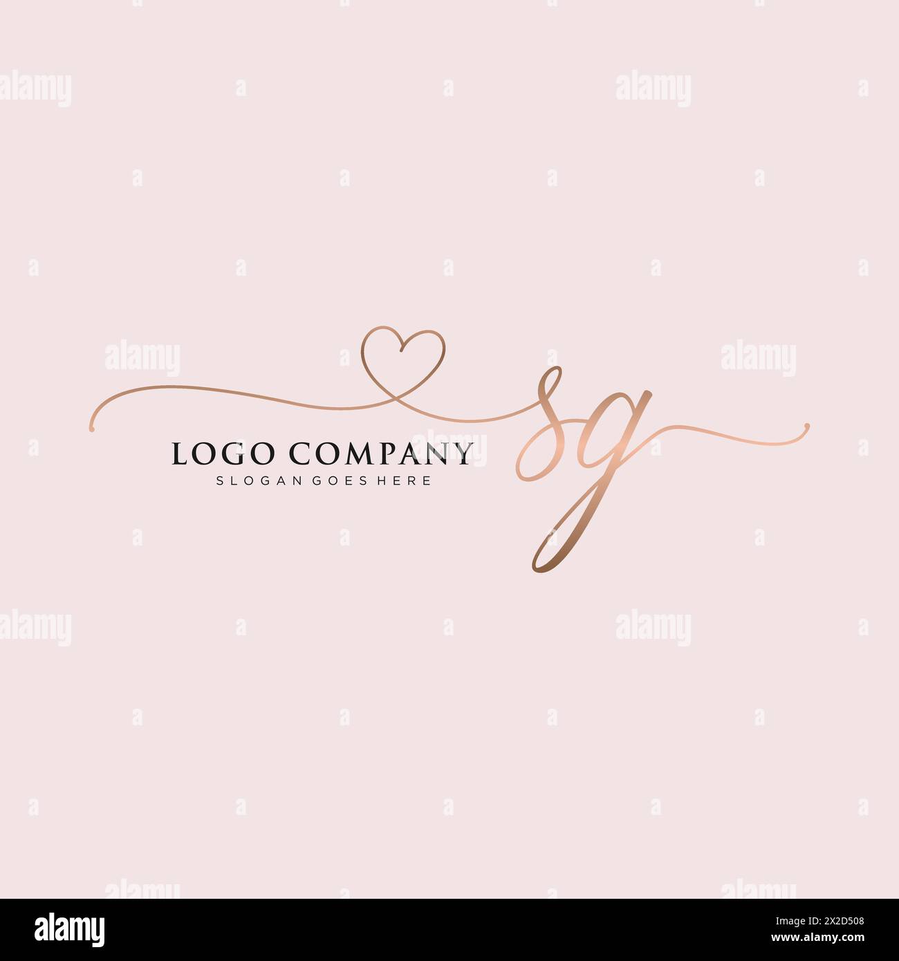 Monogramma di bellezza SG e logo elegante Illustrazione Vettoriale