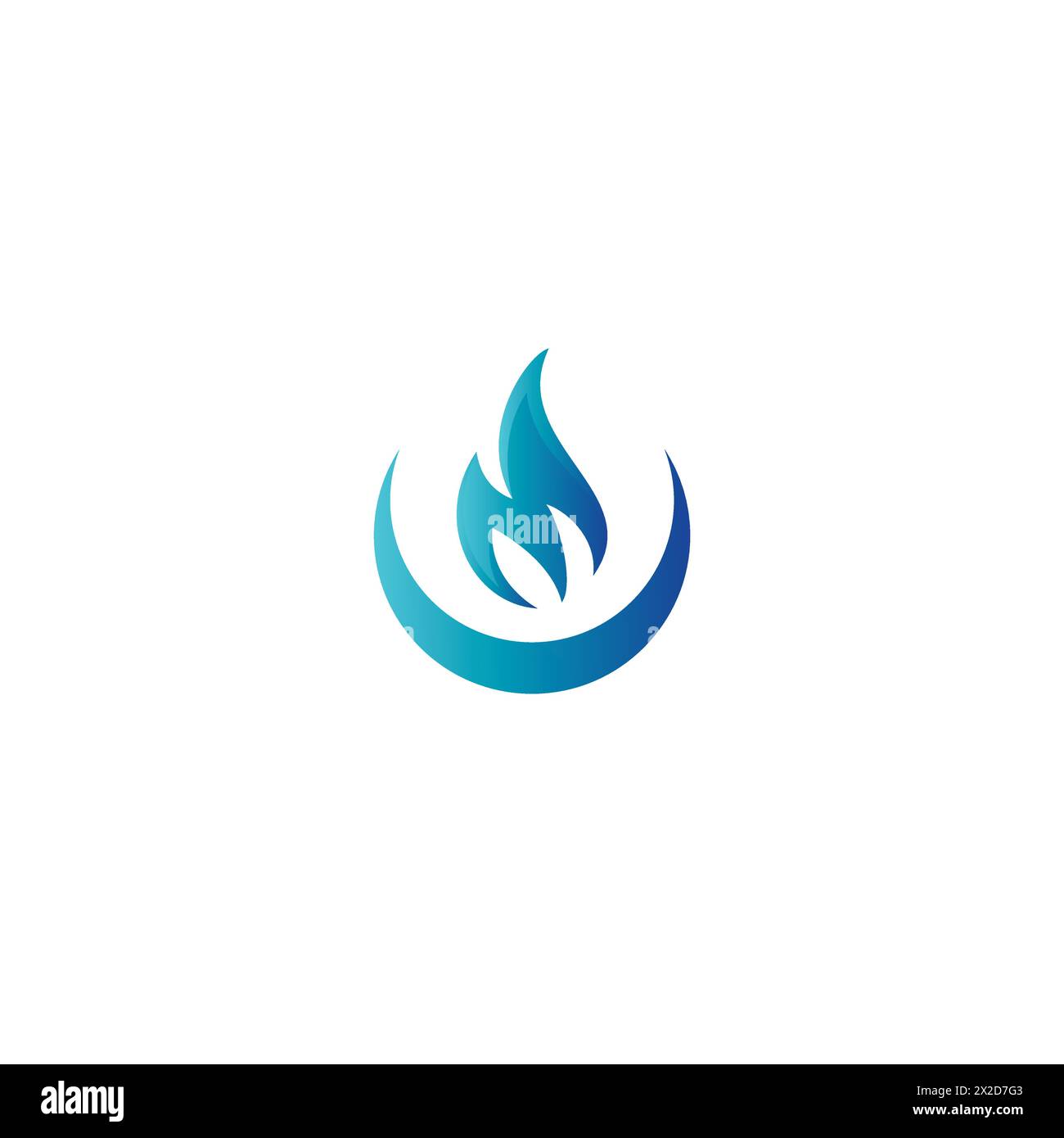 Logo M Fire Blue Design semplice e pulito Illustrazione Vettoriale