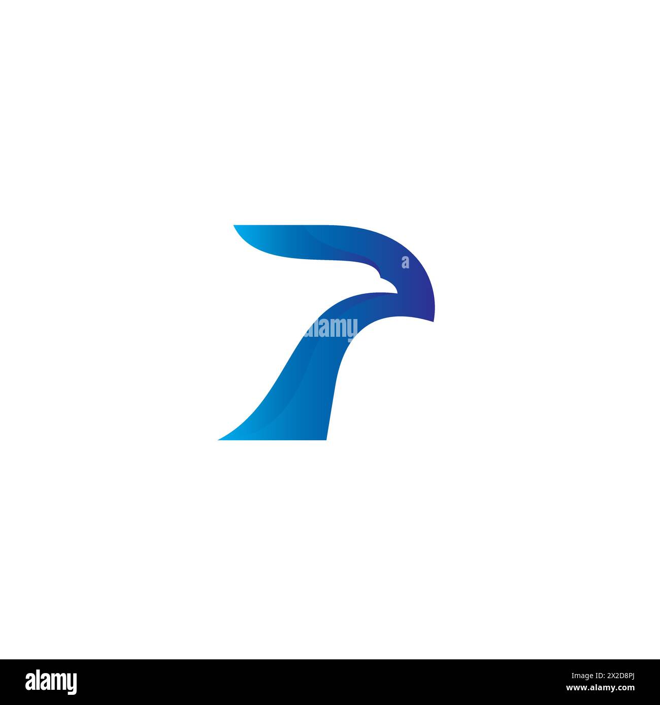 Logo P Eagle Design semplice. Icona lettera P. Illustrazione del vettore Eagle Illustrazione Vettoriale