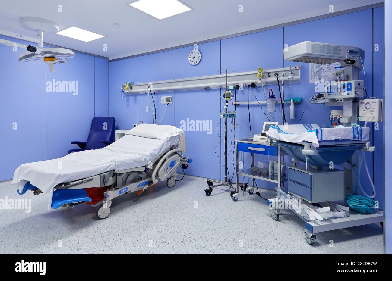 Sala parto, reparto di maternità, Ospedale Donostia, San Sebastian, Gipuzkoa, Paesi Baschi Foto Stock