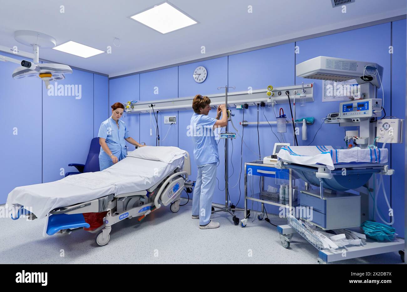 Sala parto, reparto di maternità, Ospedale Donostia, San Sebastian, Gipuzkoa, Paesi Baschi Foto Stock