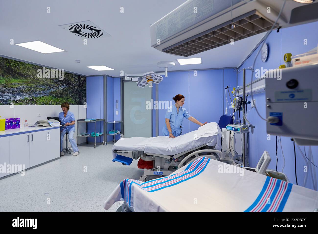 Sala parto, reparto di maternità, Ospedale Donostia, San Sebastian, Gipuzkoa, Paesi Baschi Foto Stock