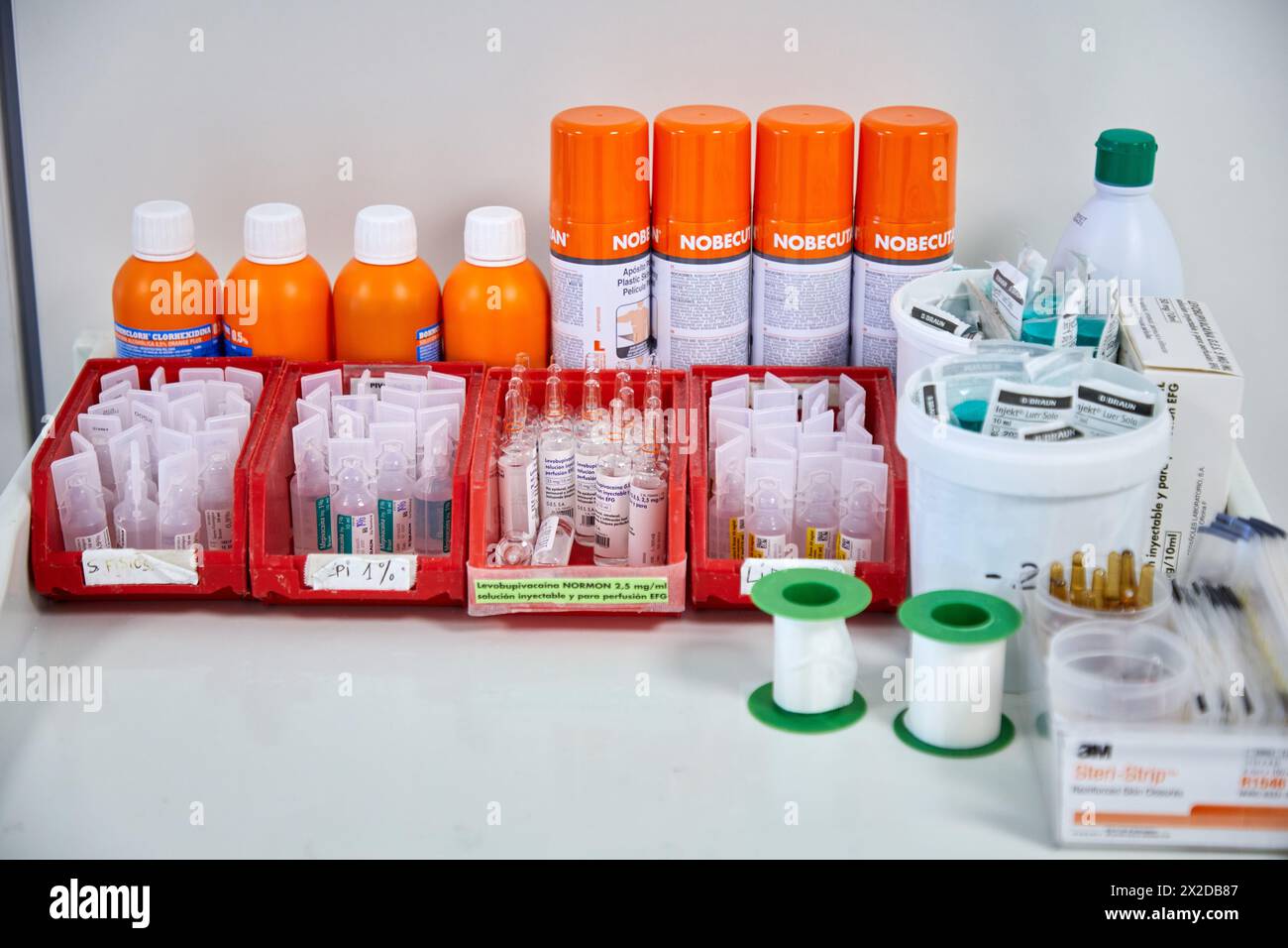 Attrezzature mediche, reparto di maternità, Ospedale Donostia, San Sebastian, Gipuzkoa, Paesi Baschi Foto Stock