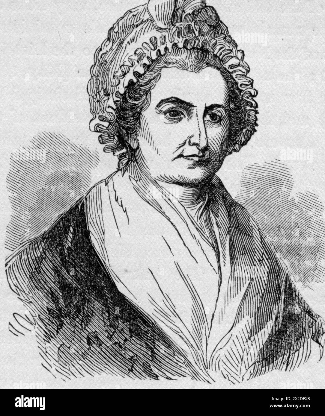 Washington, Martha, 2.6.1731 - 22.5,1802, moglie di George Washington, con firma, incisione in legno, ULTERIORI DIRITTI-CLEARANCE-INFO-NOT-AVAILABLE Foto Stock