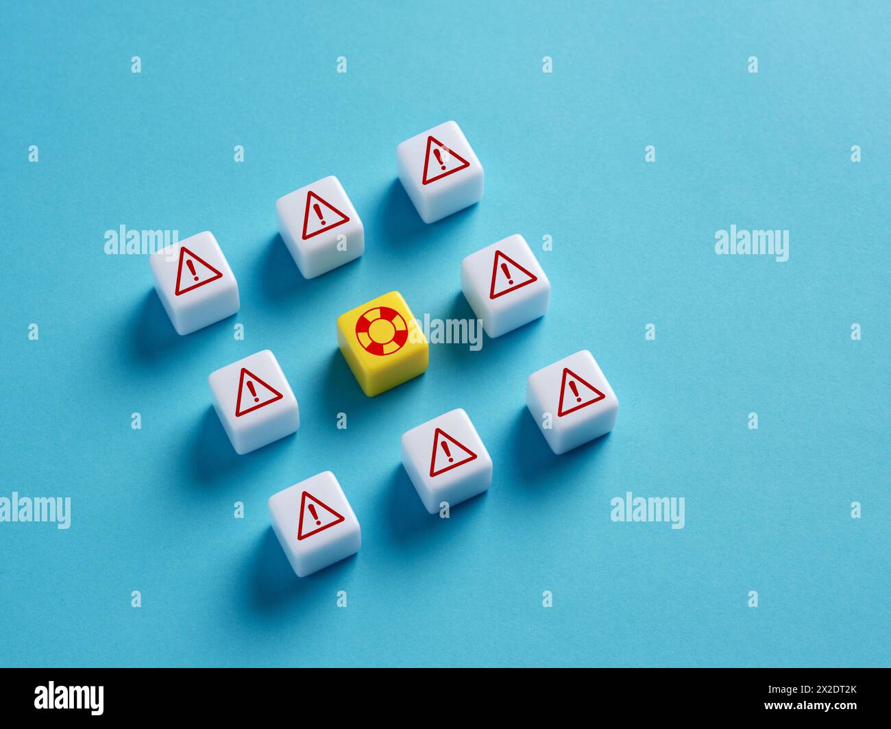 Rischi aziendali e concetto di aiuto, supporto, assistenza. Foto Stock