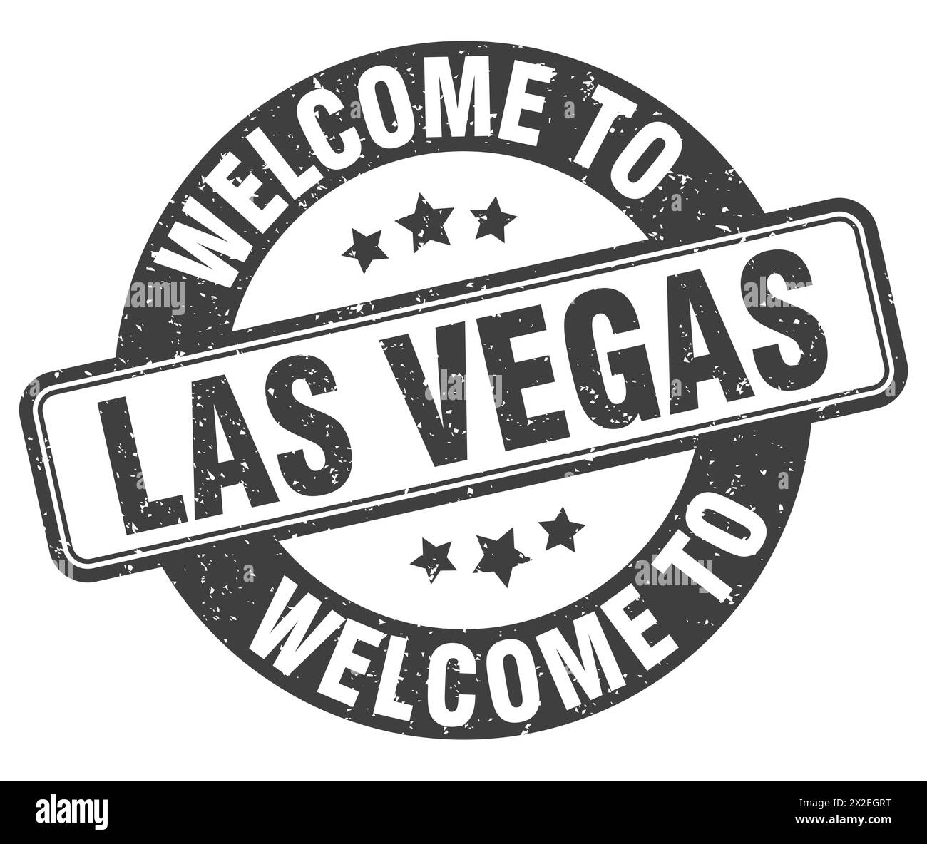 Benvenuto al francobollo di Las Vegas. Cartello rotondo di Las Vegas isolato su sfondo bianco Illustrazione Vettoriale