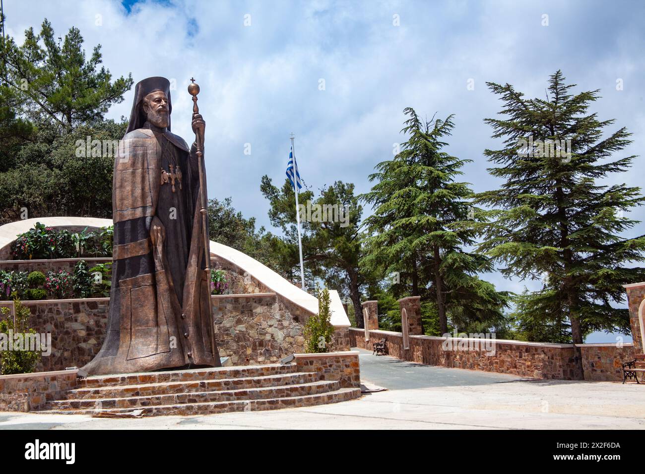 Statua dell'Arcivescovo Makarios III, Presidente di Cipro Foto Stock