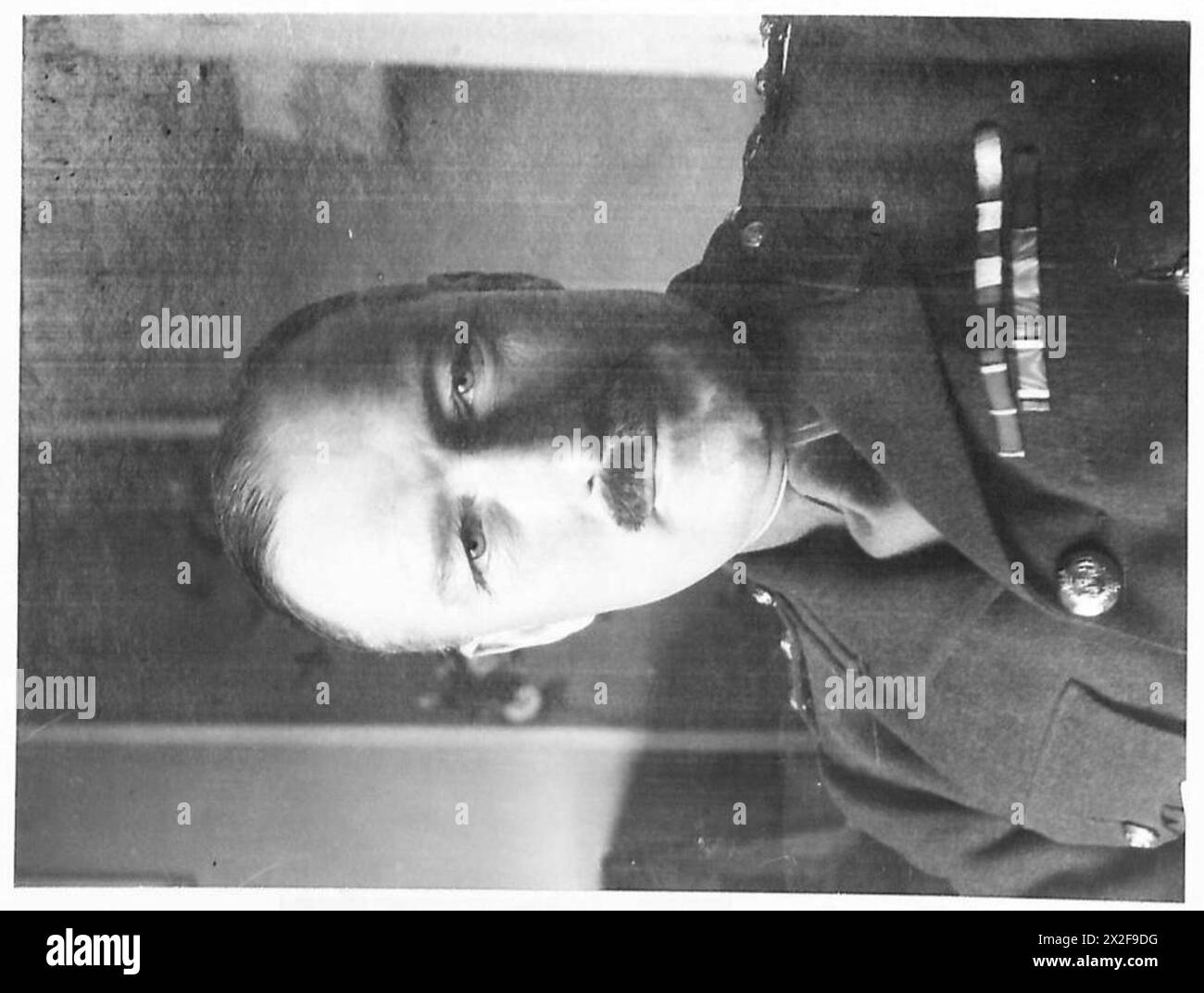 Ritratti del brigadiere N.M. Ritchie, DSC, MC, dell'esercito britannico, catturati su negativi di vetro. Foto Stock