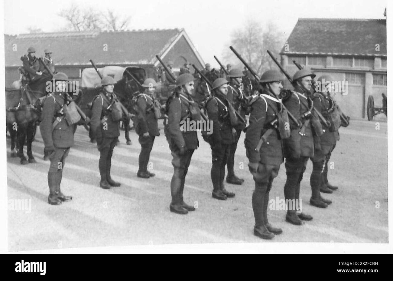 La sezione Light Waggon utilizza animali da carico e da tiro per trasportare negozi e attrezzature su terreni non adatti ai veicoli, illustrando la mobilità e il supporto logistico nelle operazioni dell'esercito britannico. Foto Stock