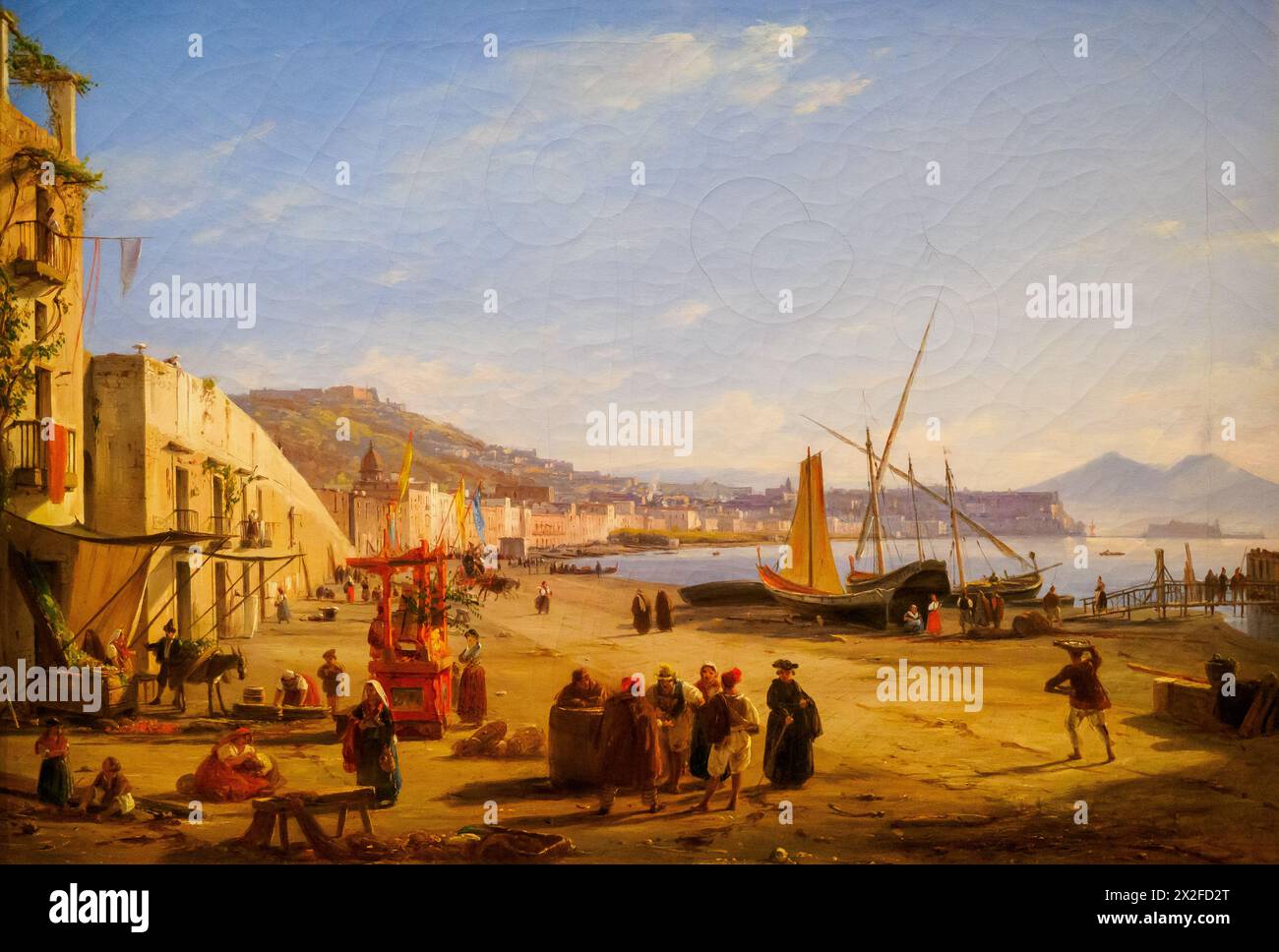 La Riviera di Chiaia da Mergellina di Anton Sminck Van Pitloo (1790-1837), 1829, olio su tela Foto Stock