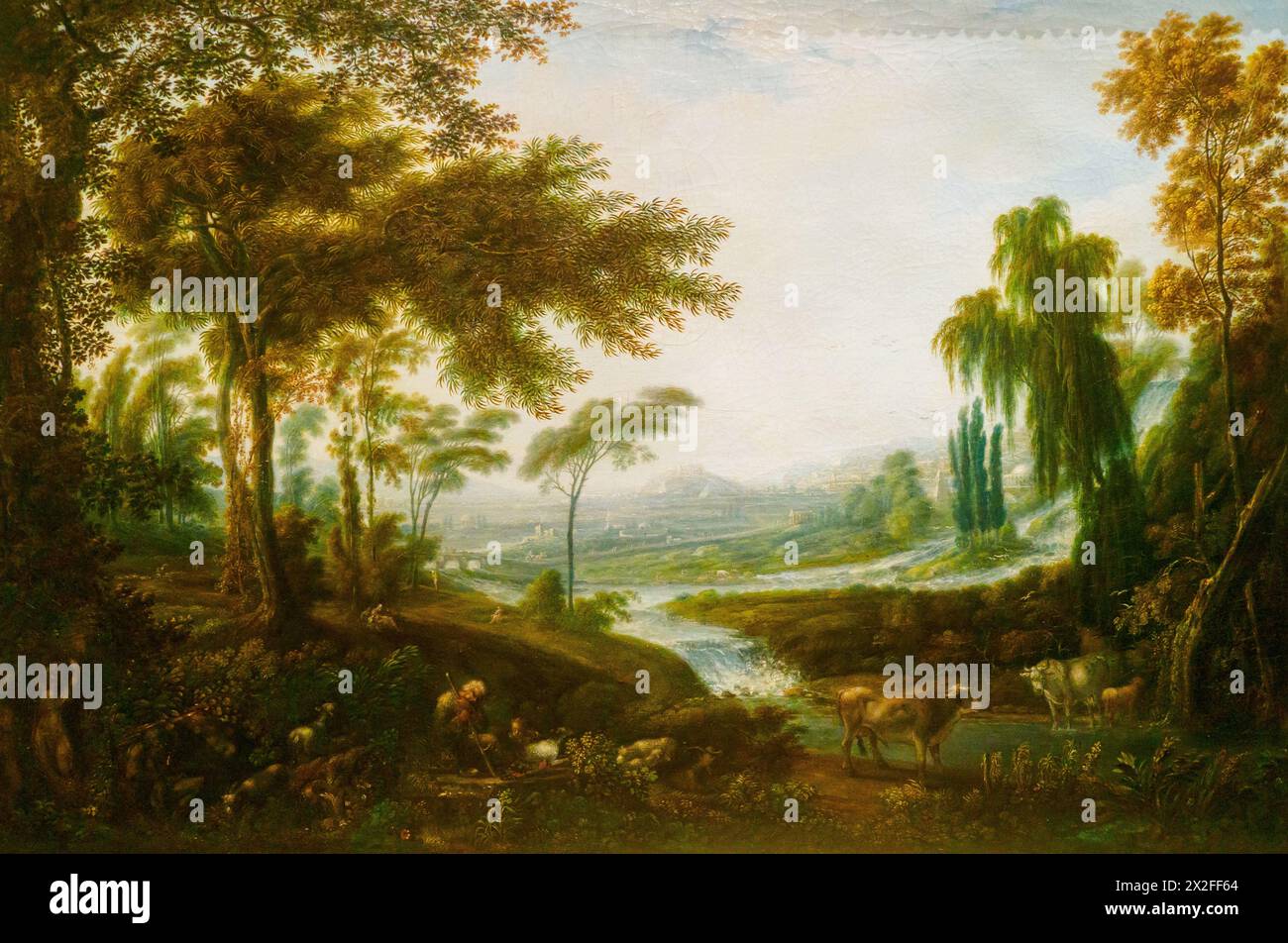 Paesaggio di Simon Denis (1755-1813), 1800-1813, olio su tela Foto Stock