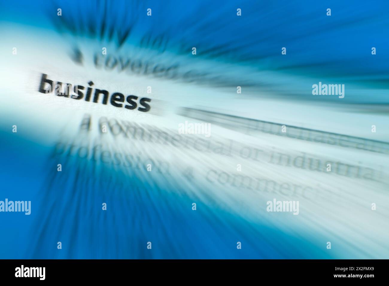 Business - la pratica di guadagnarsi da vivere o di fare soldi producendo o comprando e vendendo prodotti come beni e servizi. È anche qualsiasi acti Foto Stock