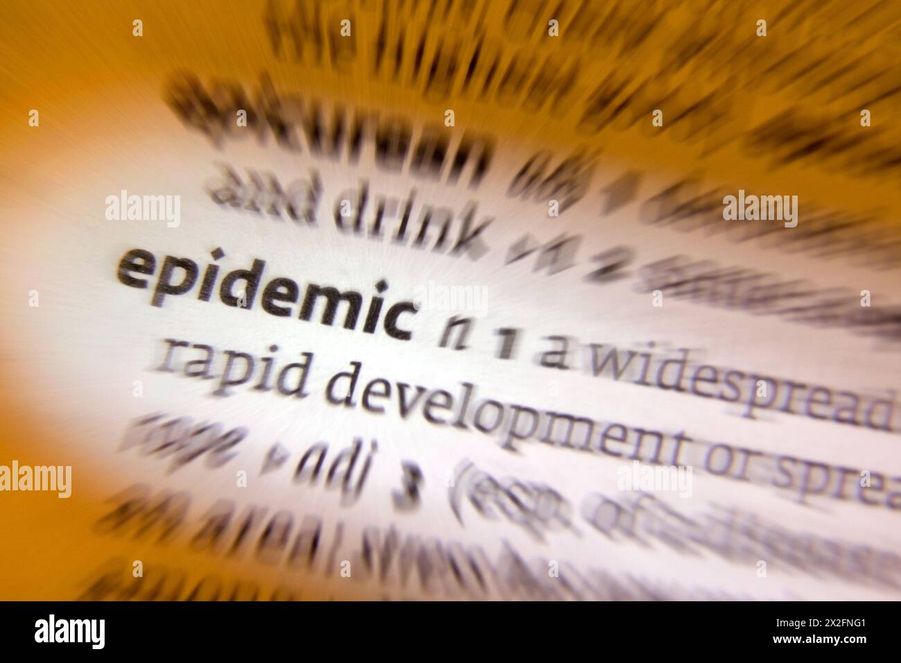 Epidemia - la rapida diffusione della malattia a un gran numero di ospiti in una data popolazione in un breve periodo di tempo. Foto Stock