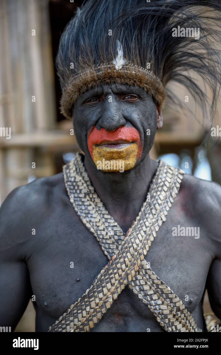 Geografia / viaggi, Papua nuova Guinea, capo del villaggio Mutin, ritratto, lago Murray, DIRITTI AGGIUNTIVI-CLEARANCE-INFO-NON-DISPONIBILE Foto Stock
