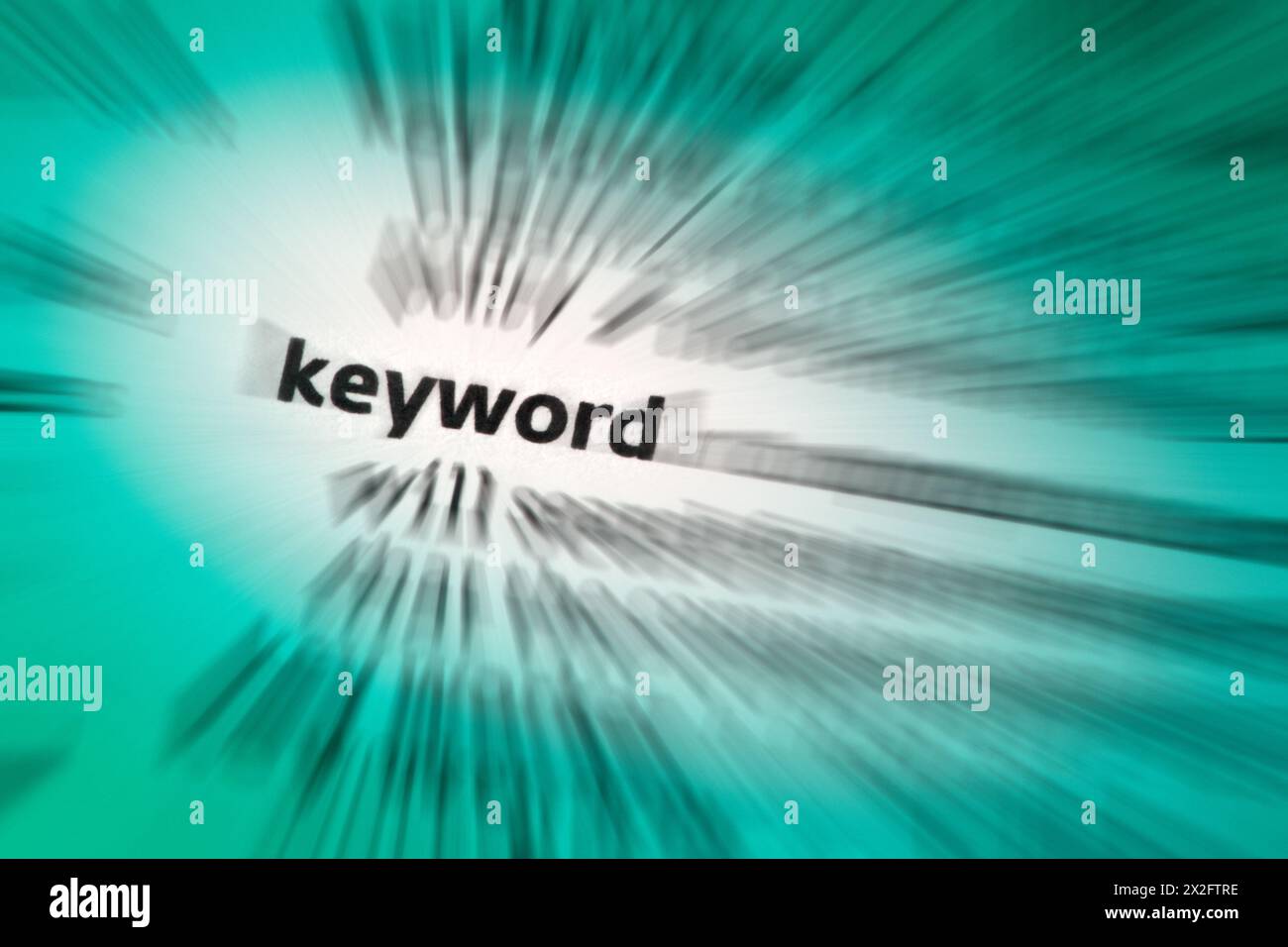 Parola chiave - una parola utilizzata come termine di indice per recuperare i documenti in un sistema informativo, ad esempio un catalogo o un motore di ricerca. Foto Stock