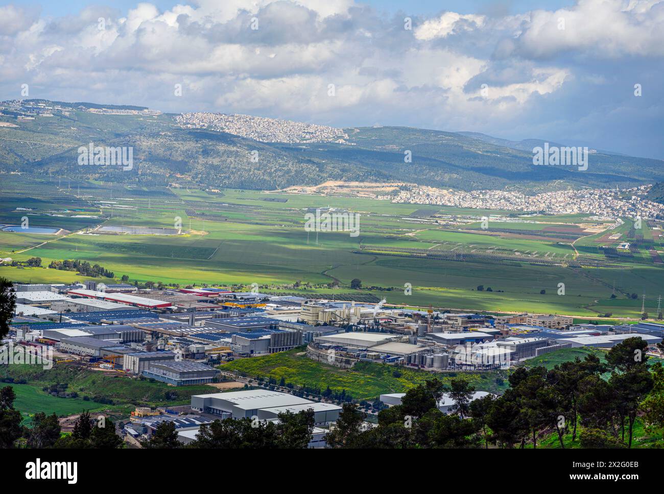 Armageddon - Jezreel Valley fotografata a Givat Hamore, Jezreel Valley, Israele Foto Stock