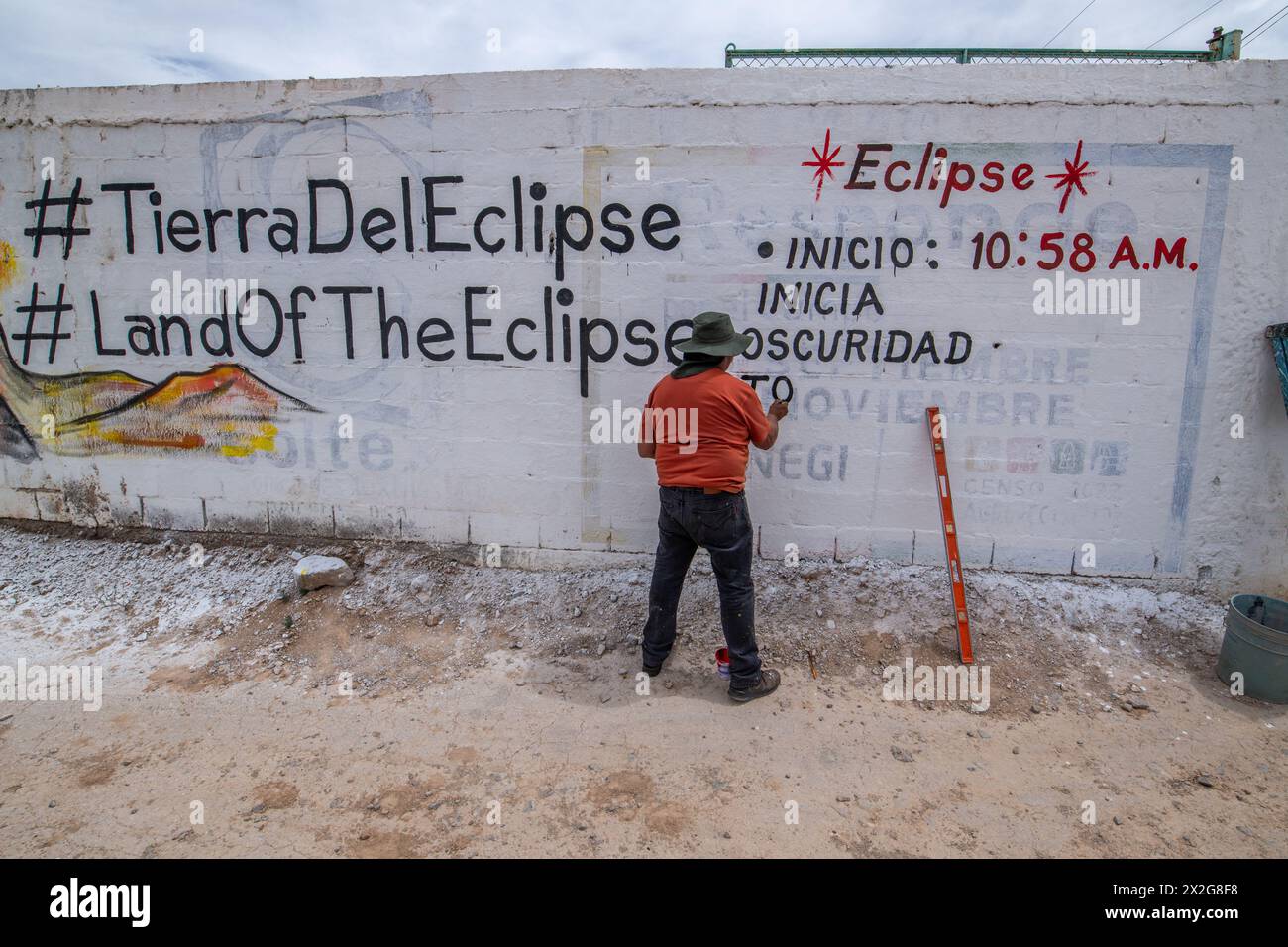 Eclipse 2024 , Nazas , Messico Foto Stock