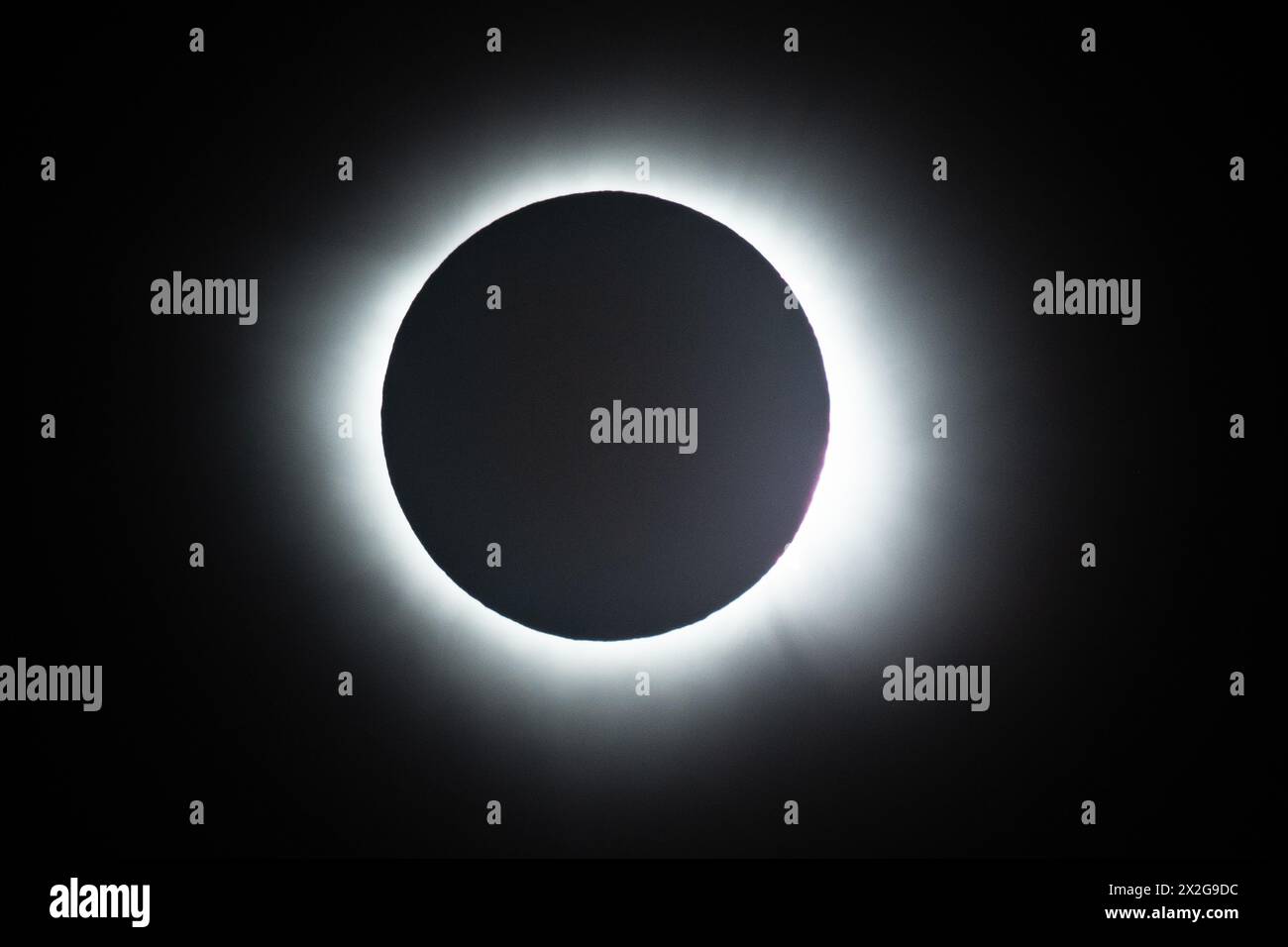 Eclipse 2024, Nazas Messico Foto Stock