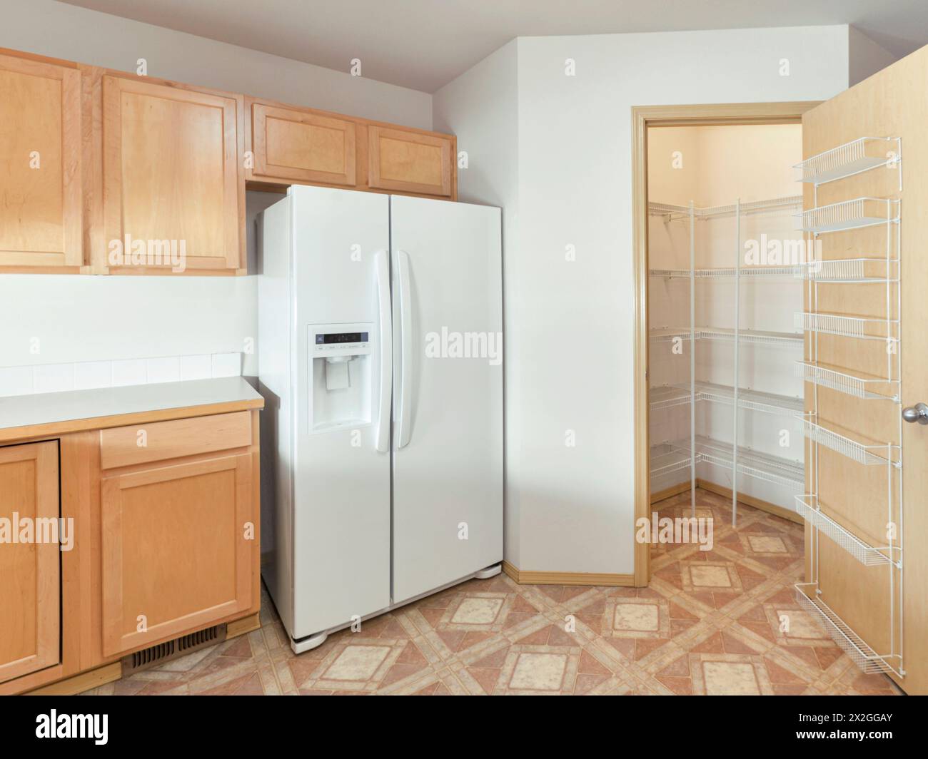 Interni moderni con cucina residenziale Foto Stock