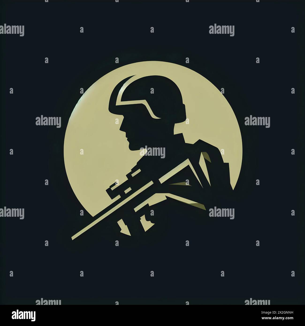 EMBLEMA DI FANTERIA SOLDATO DELL'ESERCITO SIMBOLO GRAFICO VETTORIALE Illustrazione Vettoriale